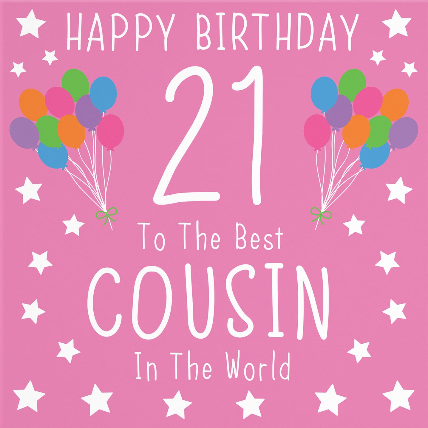 21st Cousin Female Pink Birthday Card Iconic - Default Title (B08YGXT29J)