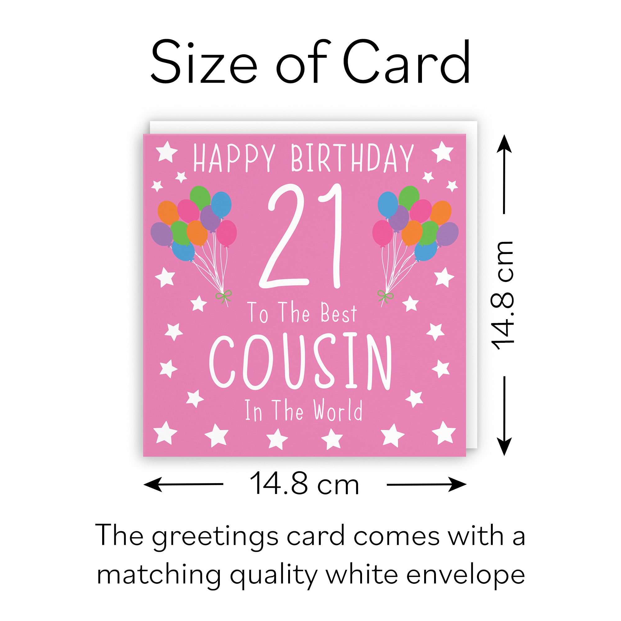 21st Cousin Female Pink Birthday Card Iconic - Default Title (B08YGXT29J)