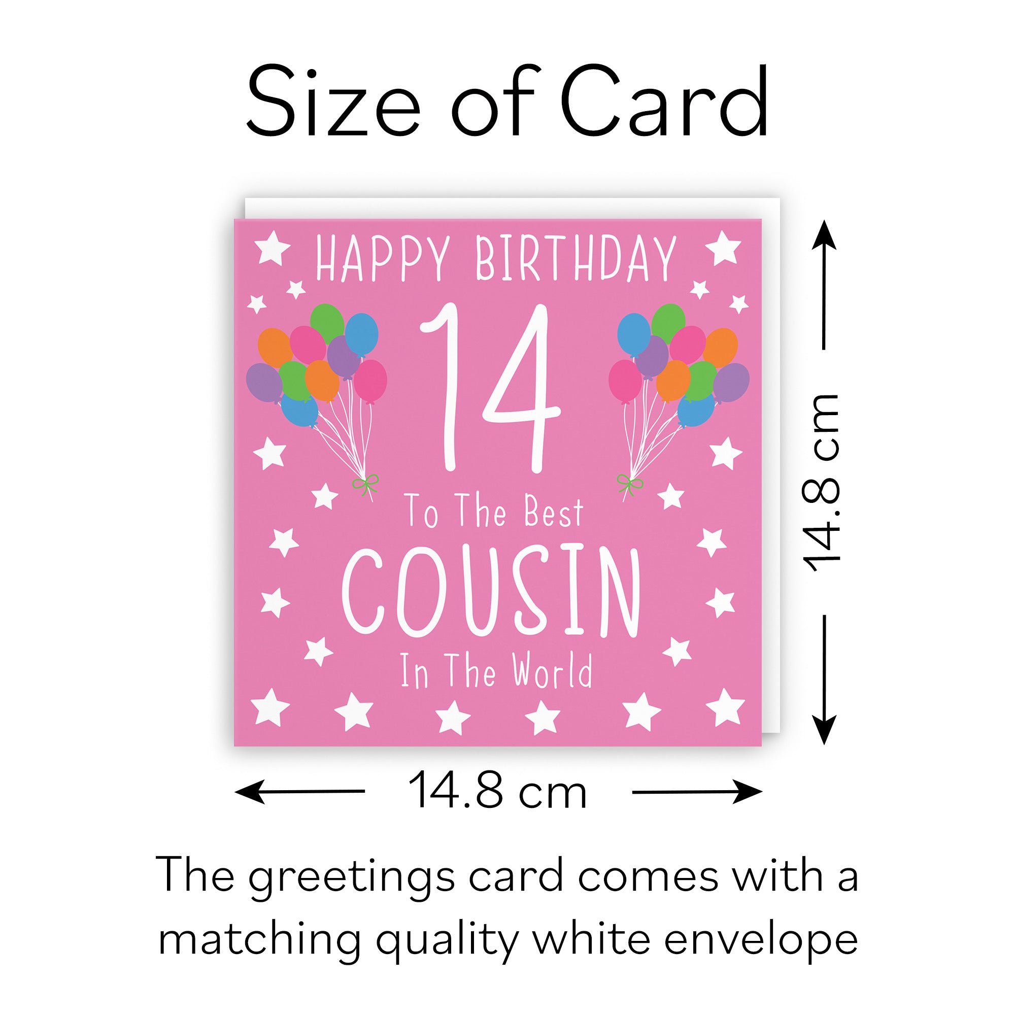 14th Cousin Female Pink Birthday Card Iconic - Default Title (B08YGY3989)