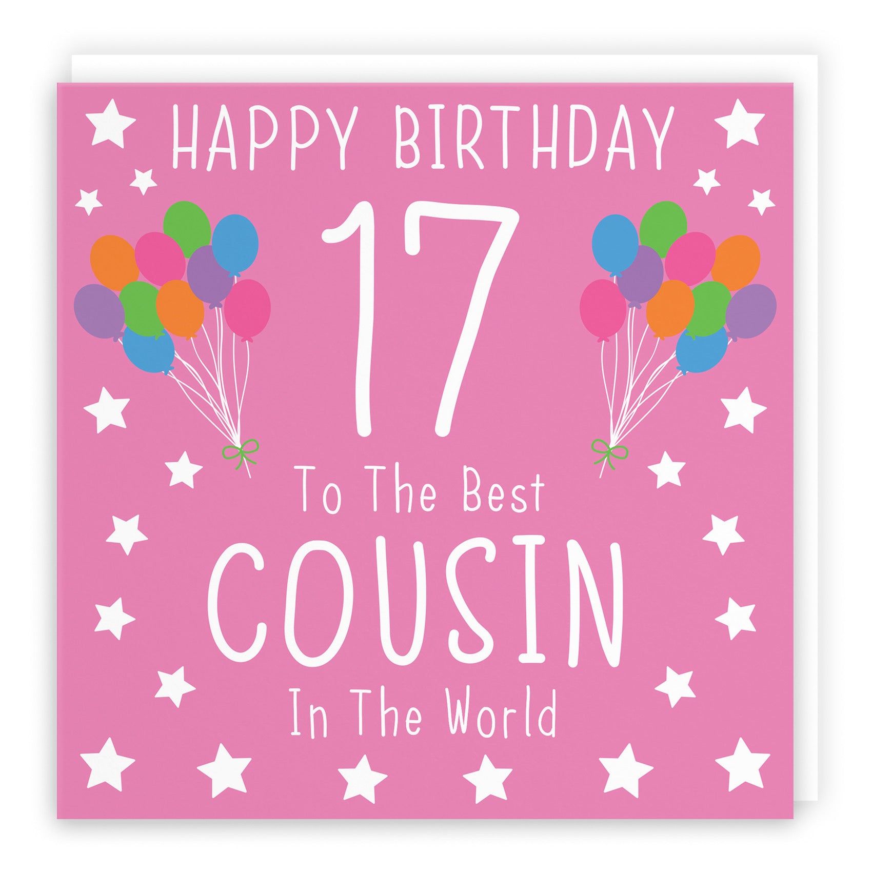 17th Cousin Female Pink Birthday Card Iconic - Default Title (B08YGY3LCB)