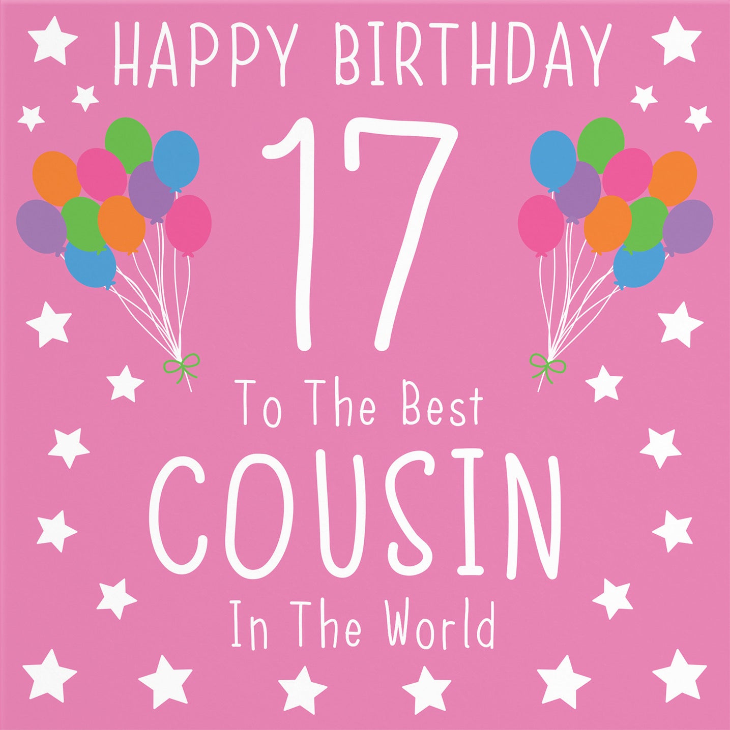 17th Cousin Female Pink Birthday Card Iconic - Default Title (B08YGY3LCB)