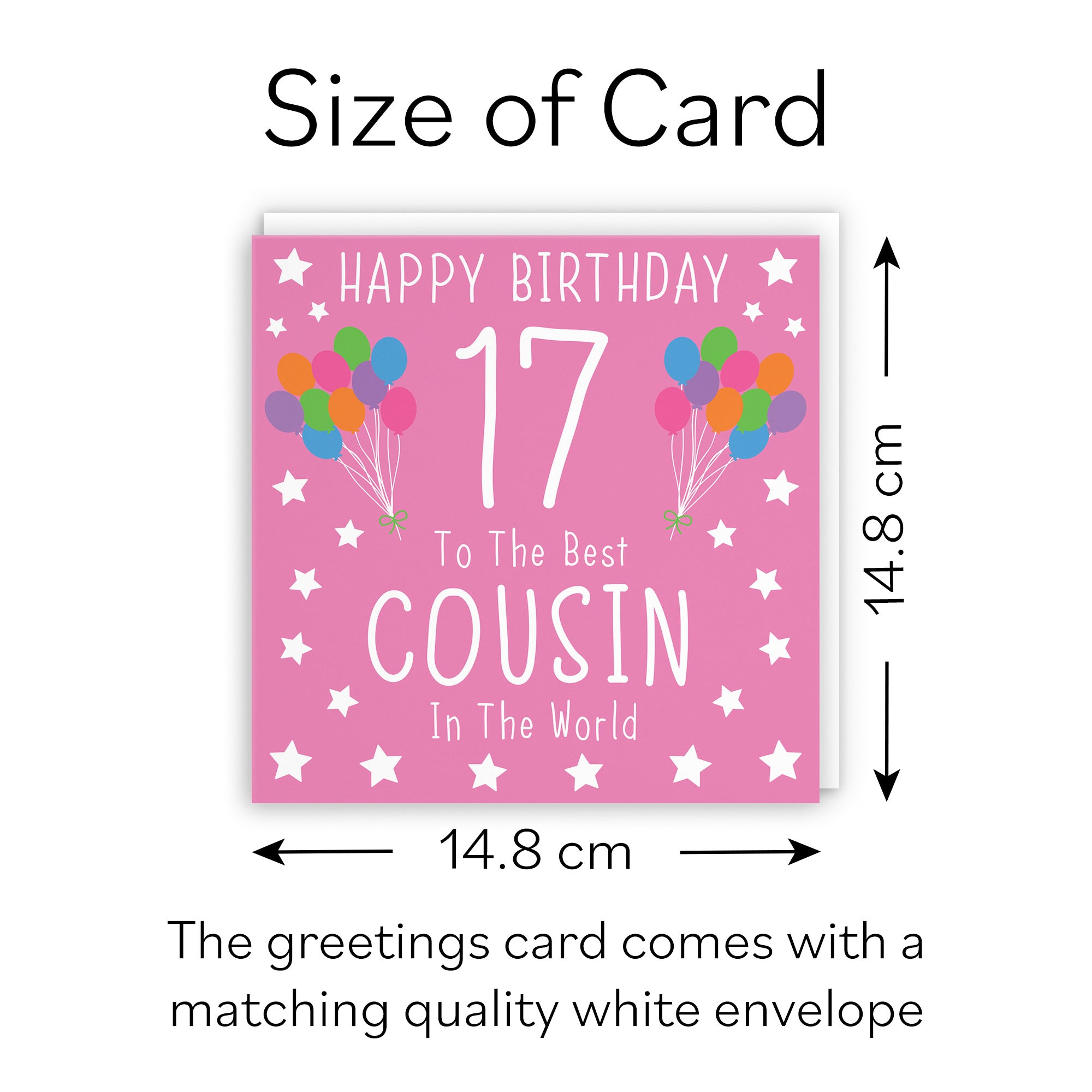 17th Cousin Female Pink Birthday Card Iconic - Default Title (B08YGY3LCB)