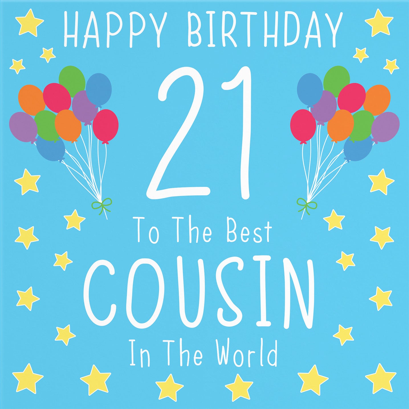 21st Cousin Male Blue Birthday Card Iconic - Default Title (B08YH6X4S1)