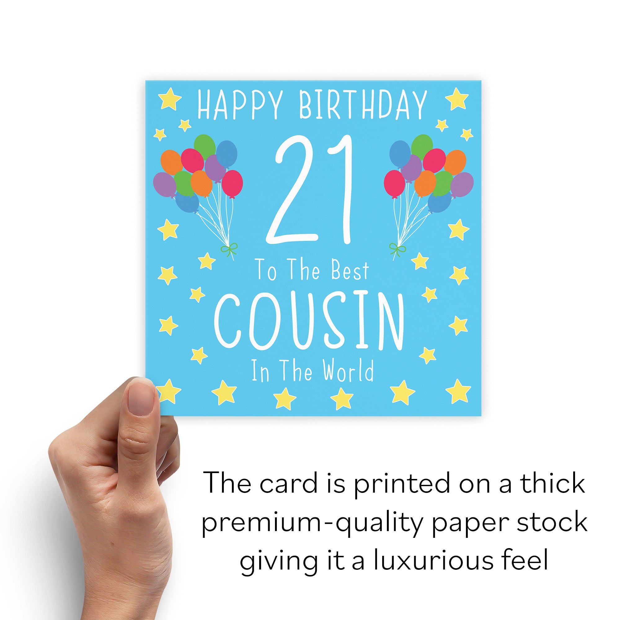 21st Cousin Male Blue Birthday Card Iconic - Default Title (B08YH6X4S1)