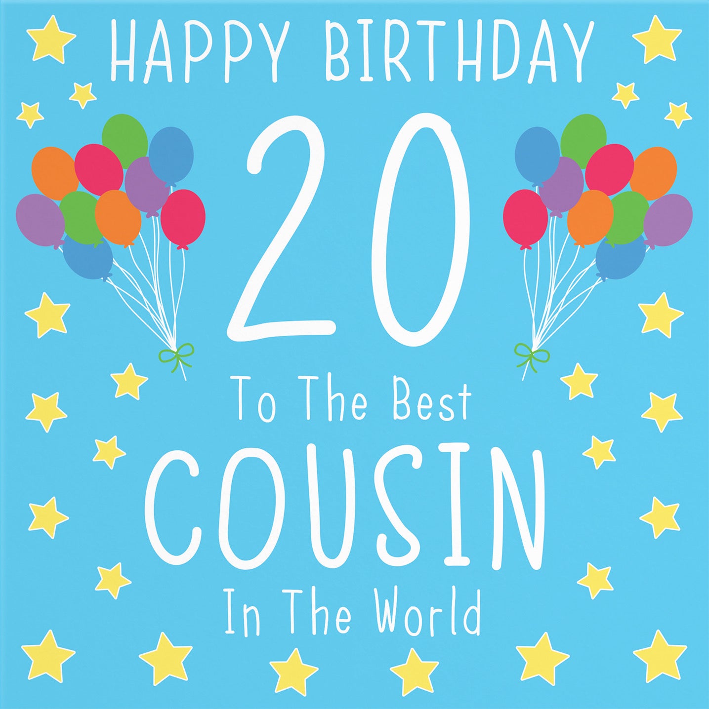 20th Cousin Male Blue Birthday Card Iconic - Default Title (B08YHKLZBV)