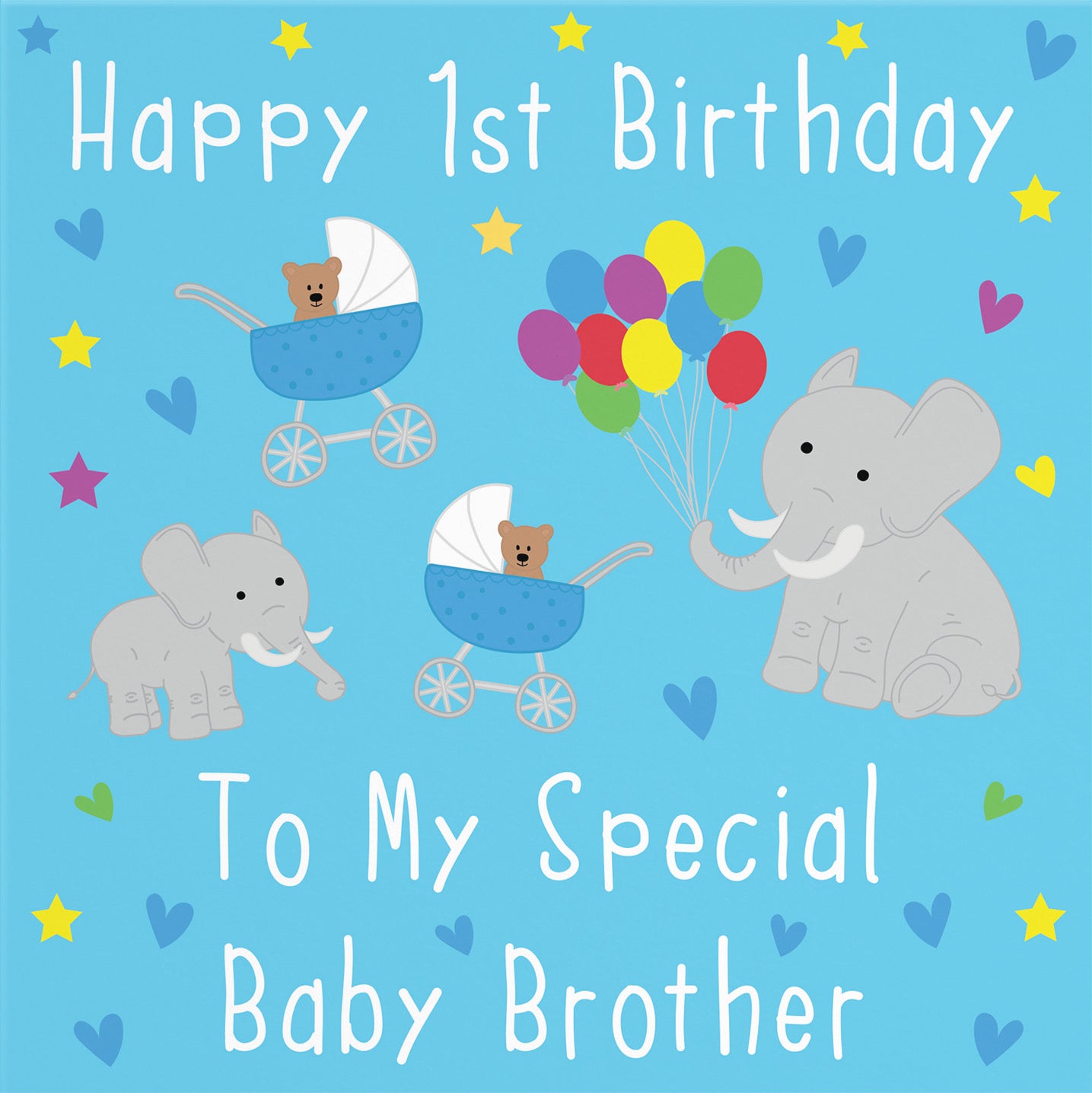 1st Brother Birthday Card Elephants Iconic - Default Title (B08YRWC415)