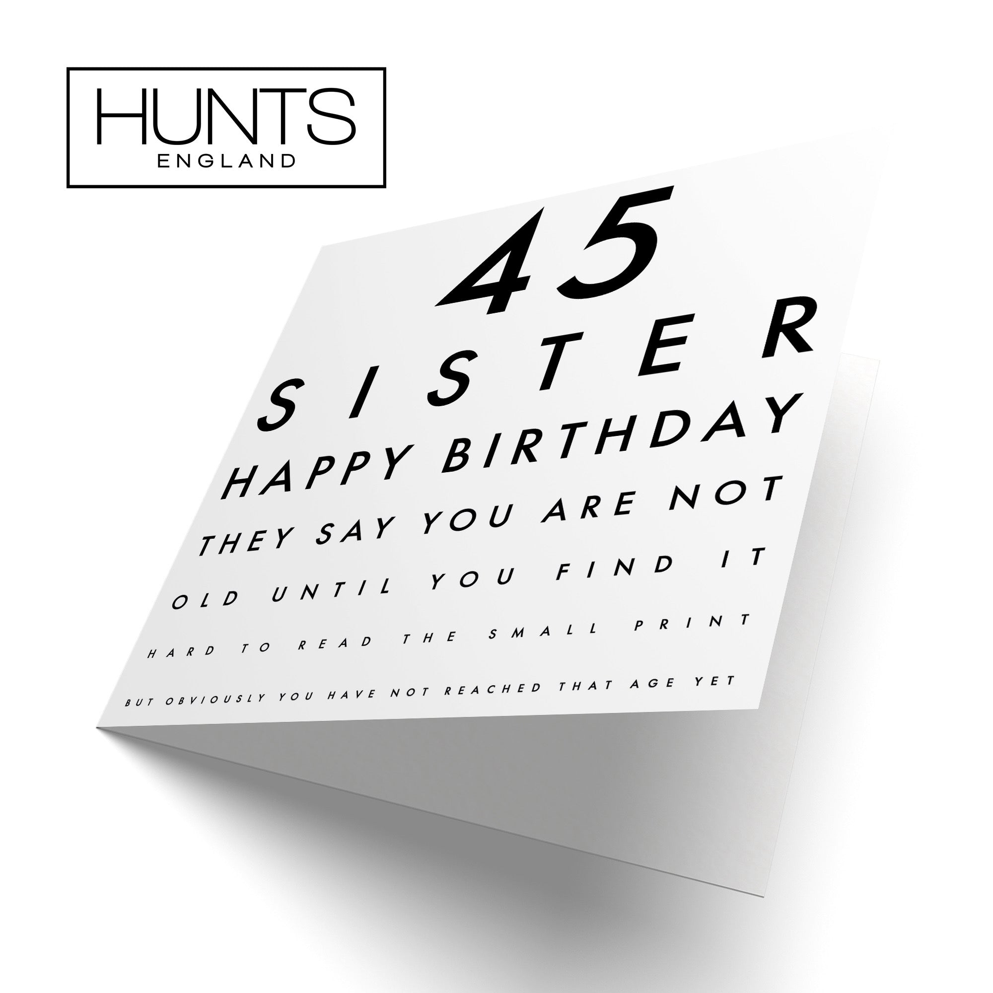 45th Sister Eye Sight Joke Birthday Card Letters - Default Title (B09479MTFM)