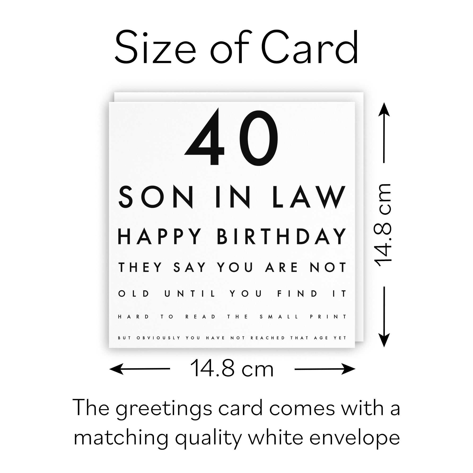 40th Son In Law Eye Sight Joke Birthday Card Letters - Default Title (B09479NJBP)