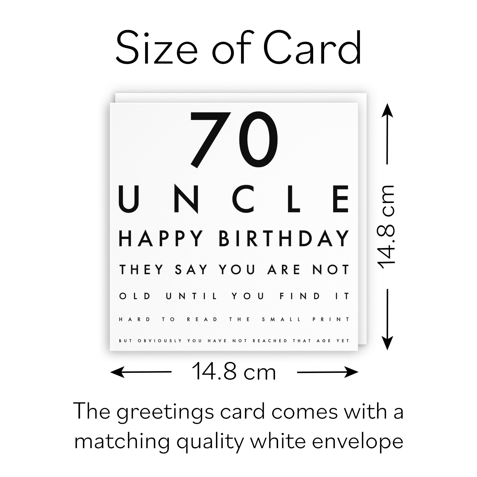 70th Uncle Eye Sight Joke Birthday Card Letters - Default Title (B09479YHYQ)