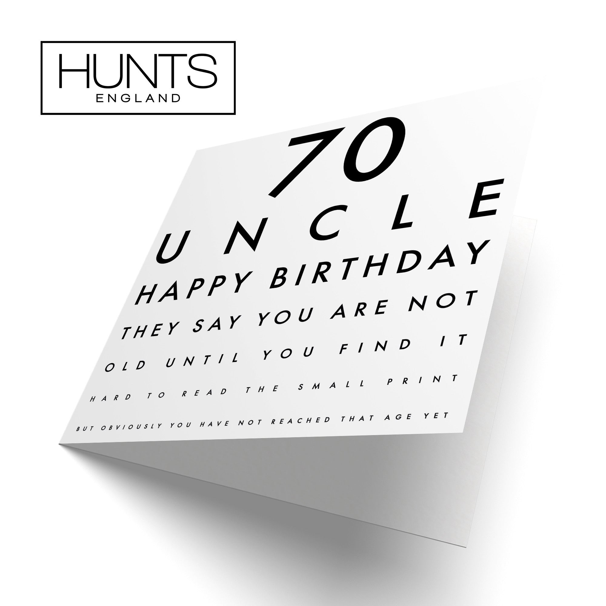 70th Uncle Eye Sight Joke Birthday Card Letters - Default Title (B09479YHYQ)