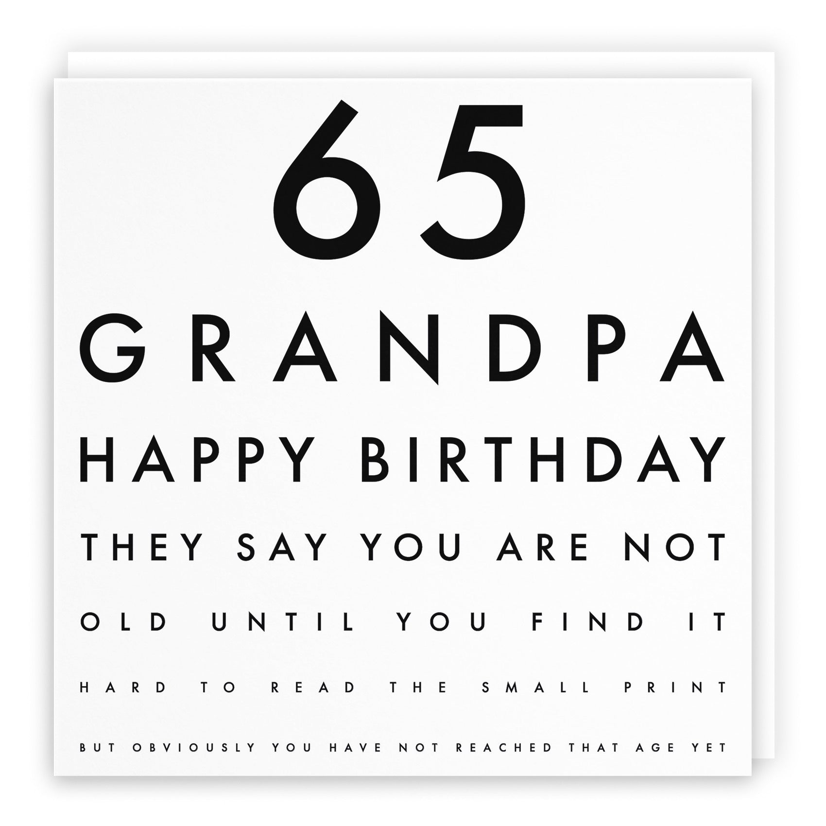 65th Grandpa Eye Sight Joke Birthday Card Letters - Default Title (B0947B58XW)