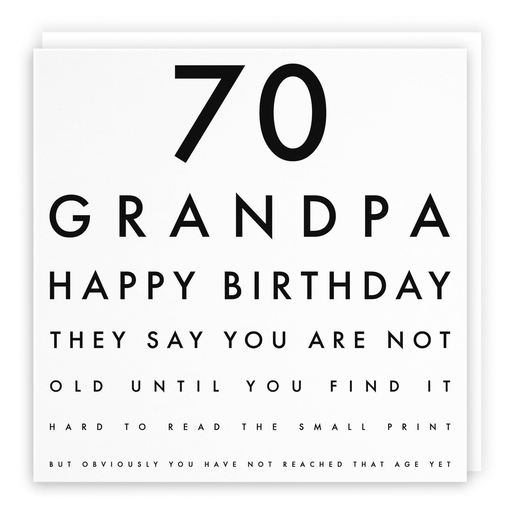 70th Grandpa Eye Sight Joke Birthday Card Letters - Default Title (B0947BCB6Y)