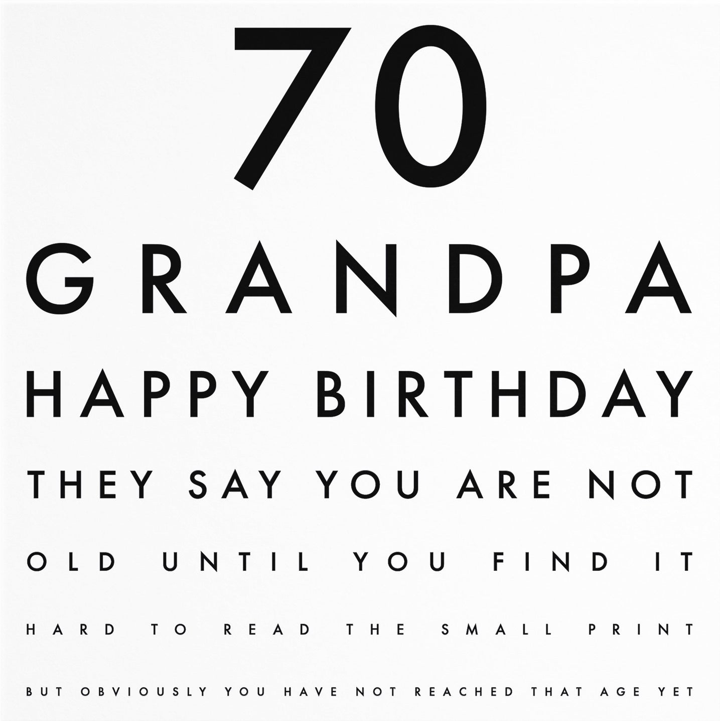 70th Grandpa Eye Sight Joke Birthday Card Letters - Default Title (B0947BCB6Y)