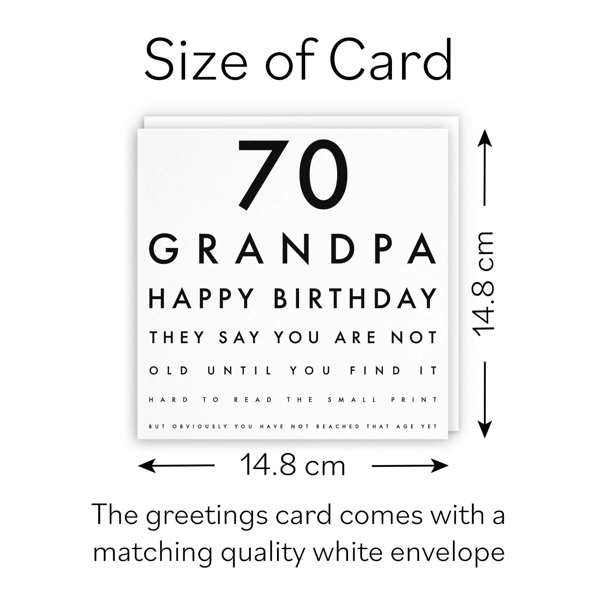 70th Grandpa Eye Sight Joke Birthday Card Letters - Default Title (B0947BCB6Y)