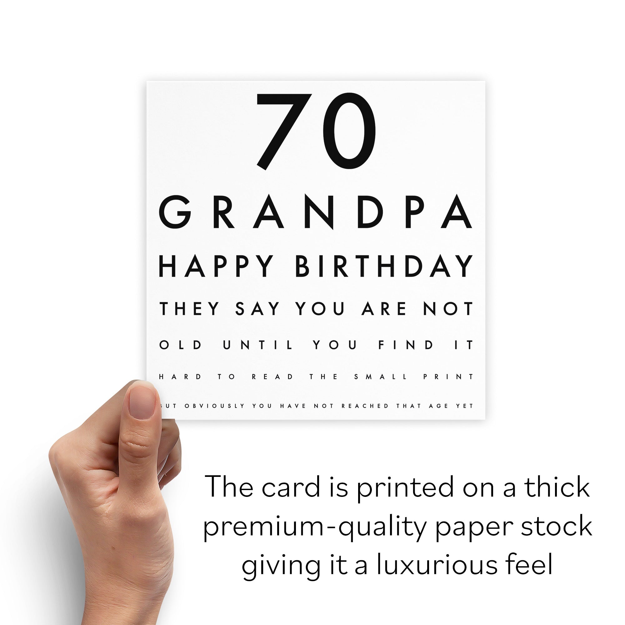 70th Grandpa Eye Sight Joke Birthday Card Letters - Default Title (B0947BCB6Y)