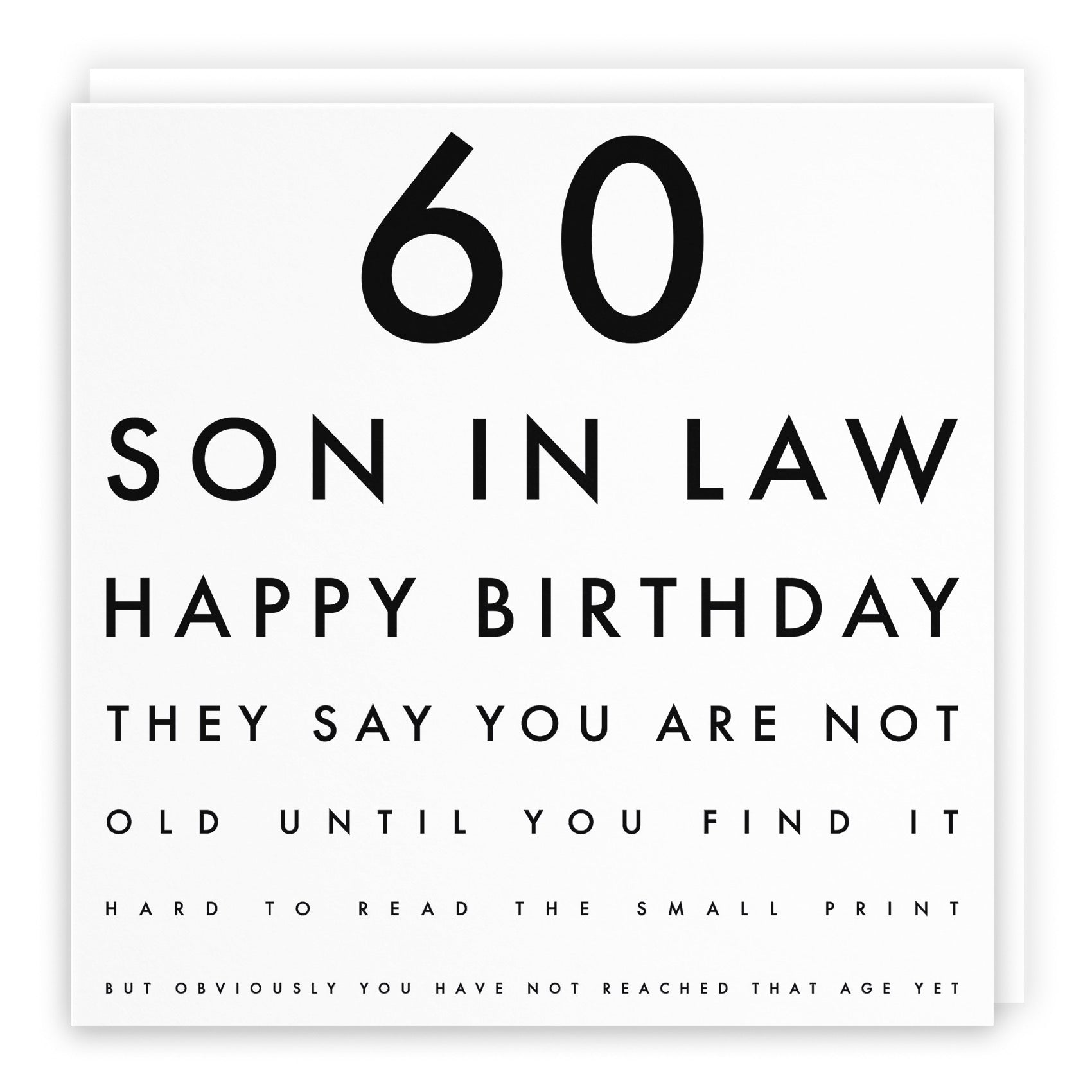 60th Son In Law Eye Sight Joke Birthday Card Letters - Default Title (B0947BHJ6X)