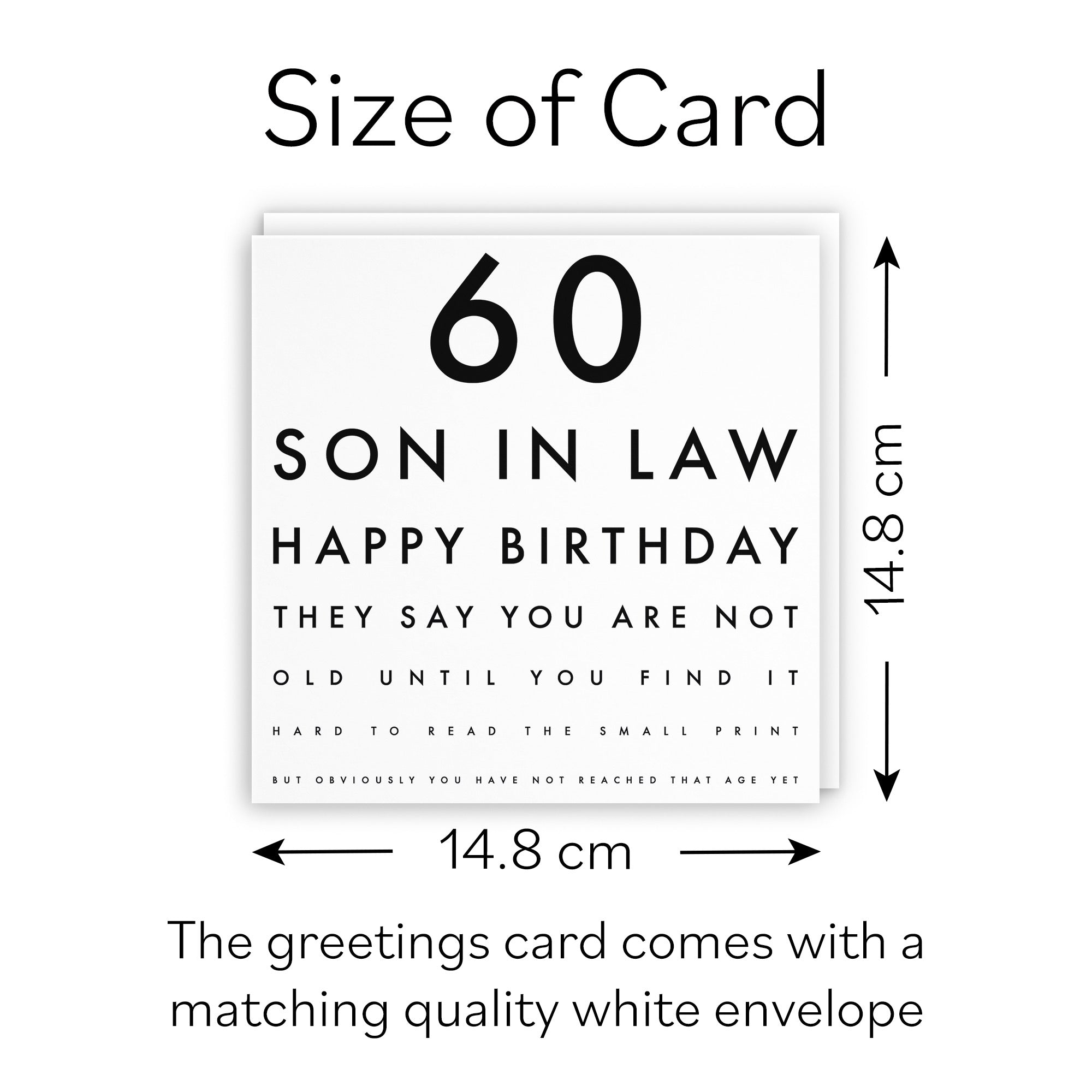 60th Son In Law Eye Sight Joke Birthday Card Letters - Default Title (B0947BHJ6X)