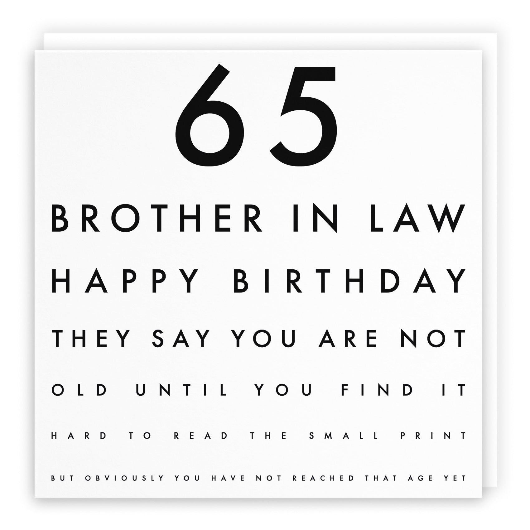 65th Brother In Law Eye Sight Joke Birthday Card Letters - Default Title (B0947BJ59K)