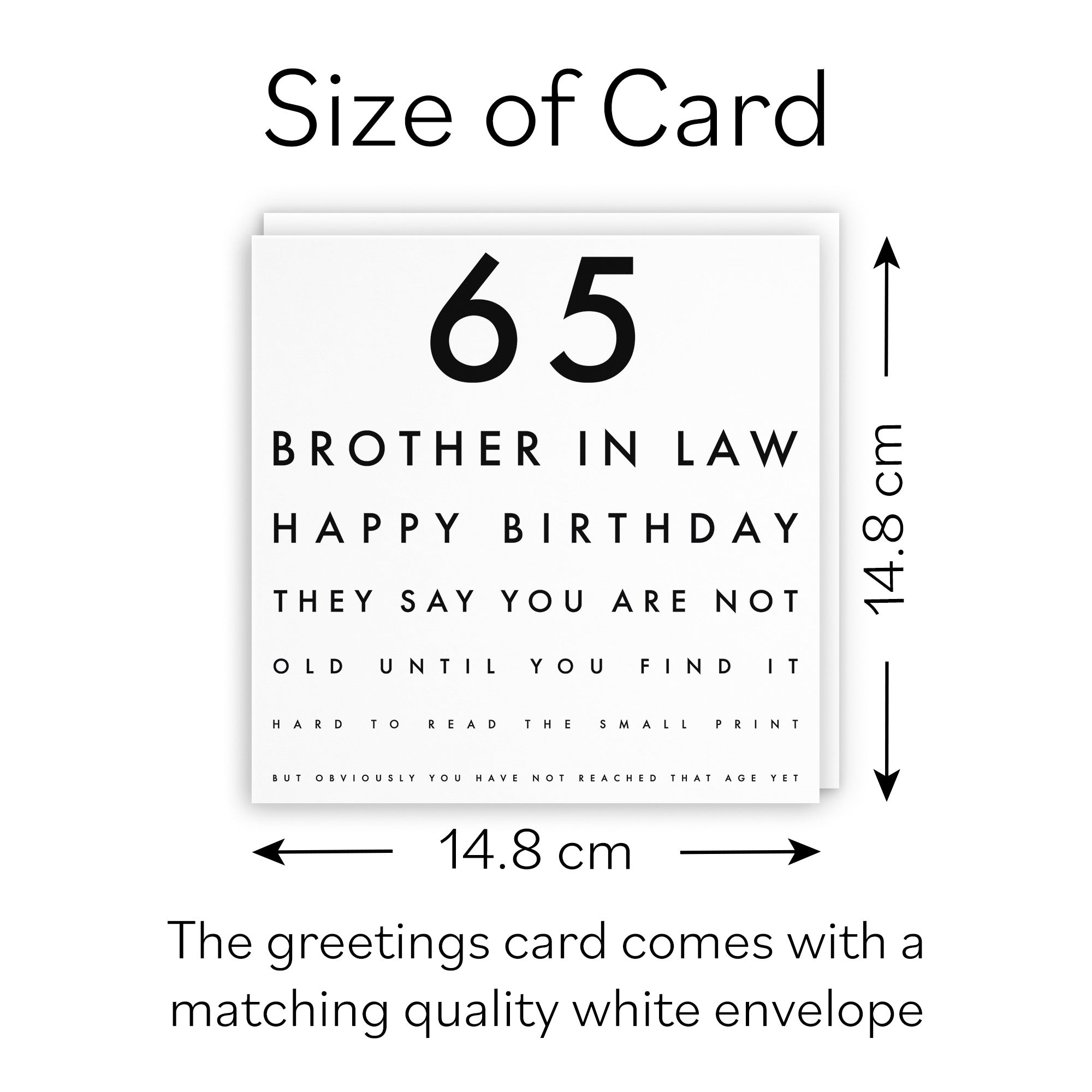 65th Brother In Law Eye Sight Joke Birthday Card Letters - Default Title (B0947BJ59K)