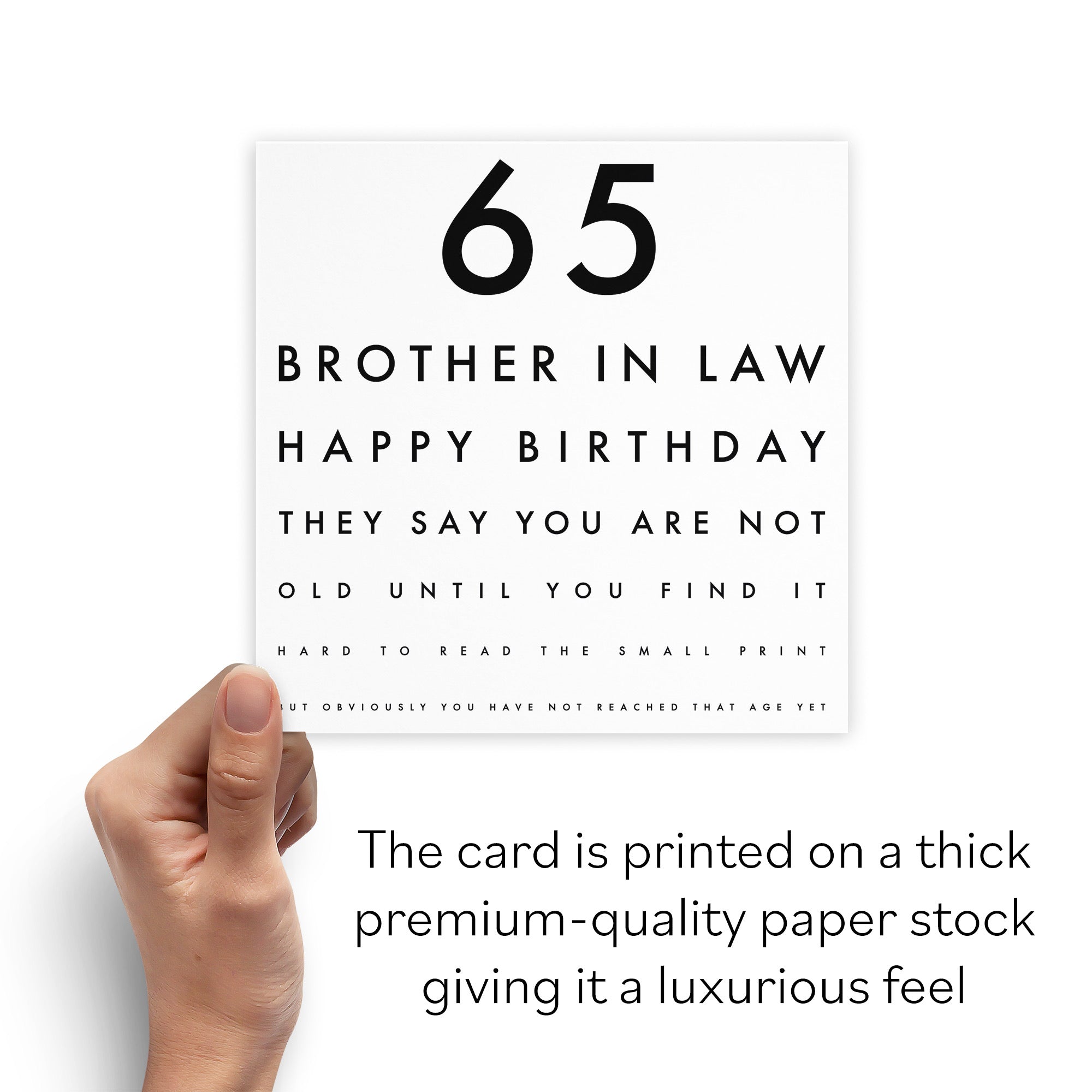 65th Brother In Law Eye Sight Joke Birthday Card Letters - Default Title (B0947BJ59K)