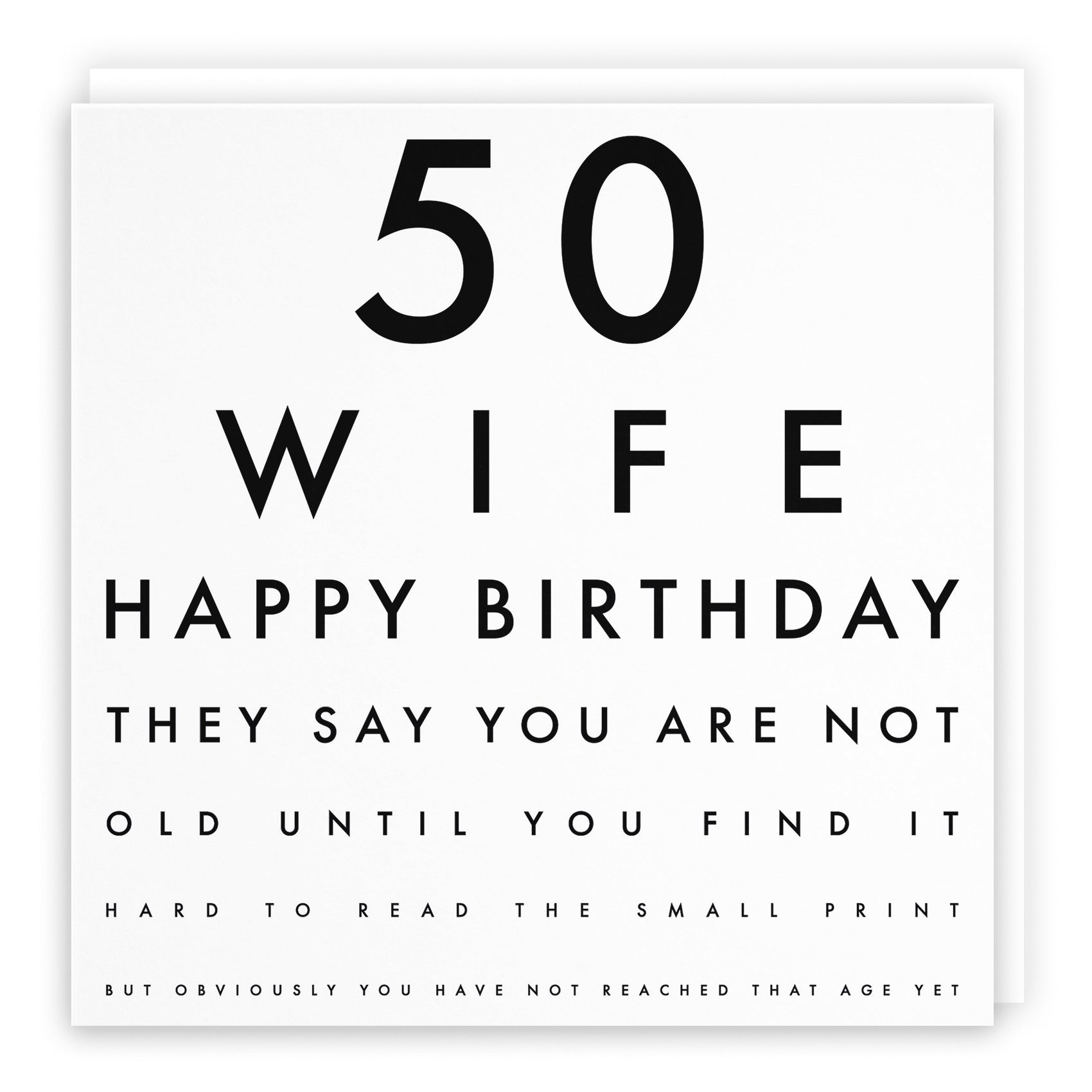 50th Wife Eye Sight Joke Birthday Card Letters - Default Title (B0947BKL6V)