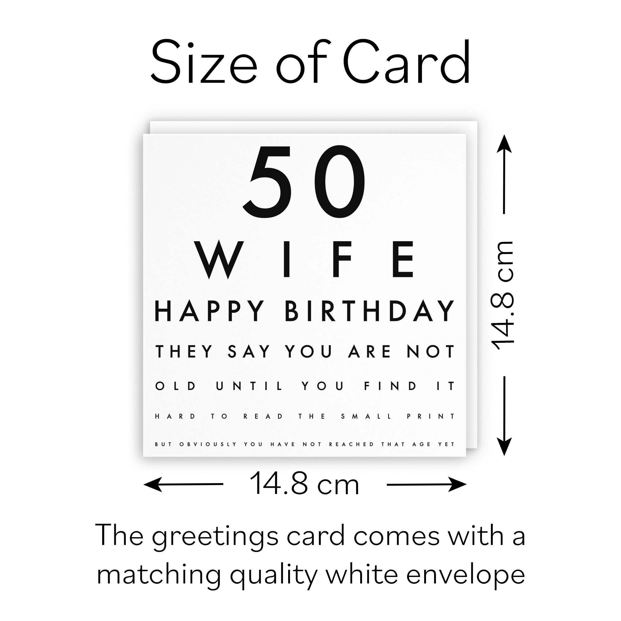 50th Wife Eye Sight Joke Birthday Card Letters - Default Title (B0947BKL6V)