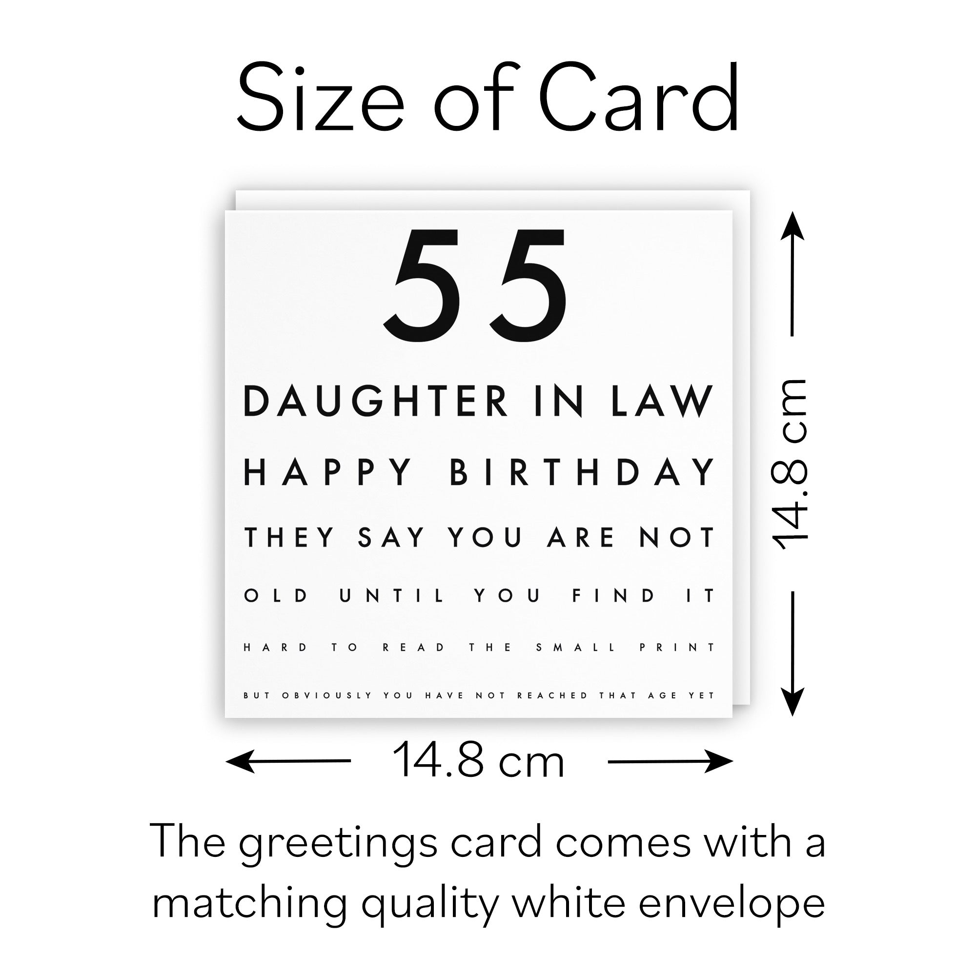 55th Daughter In Law Eye Sight Joke Birthday Card Letters - Default Title (B0947BRRMW)