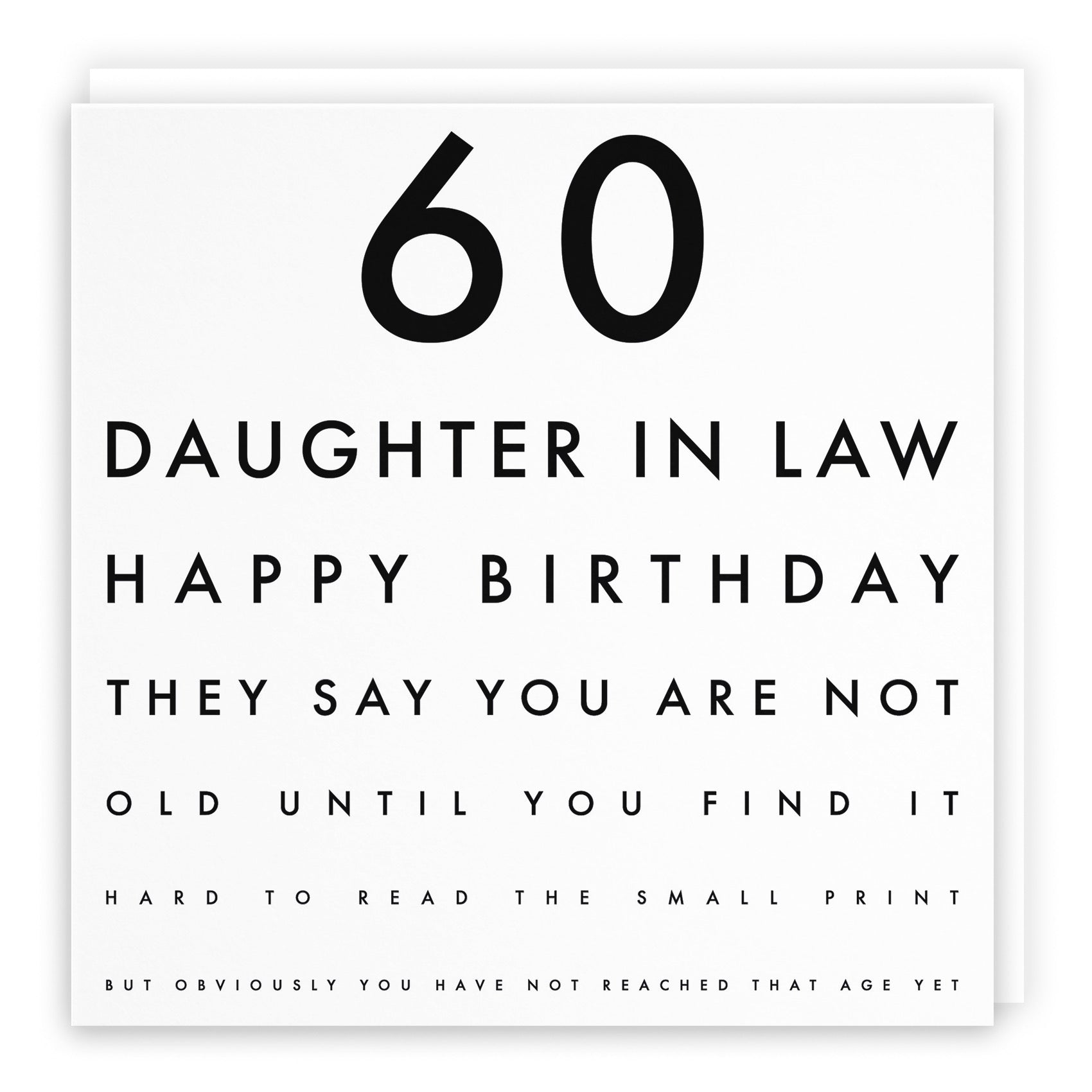 60th Daughter In Law Eye Sight Joke Birthday Card Letters - Default Title (B0947BSD3D)