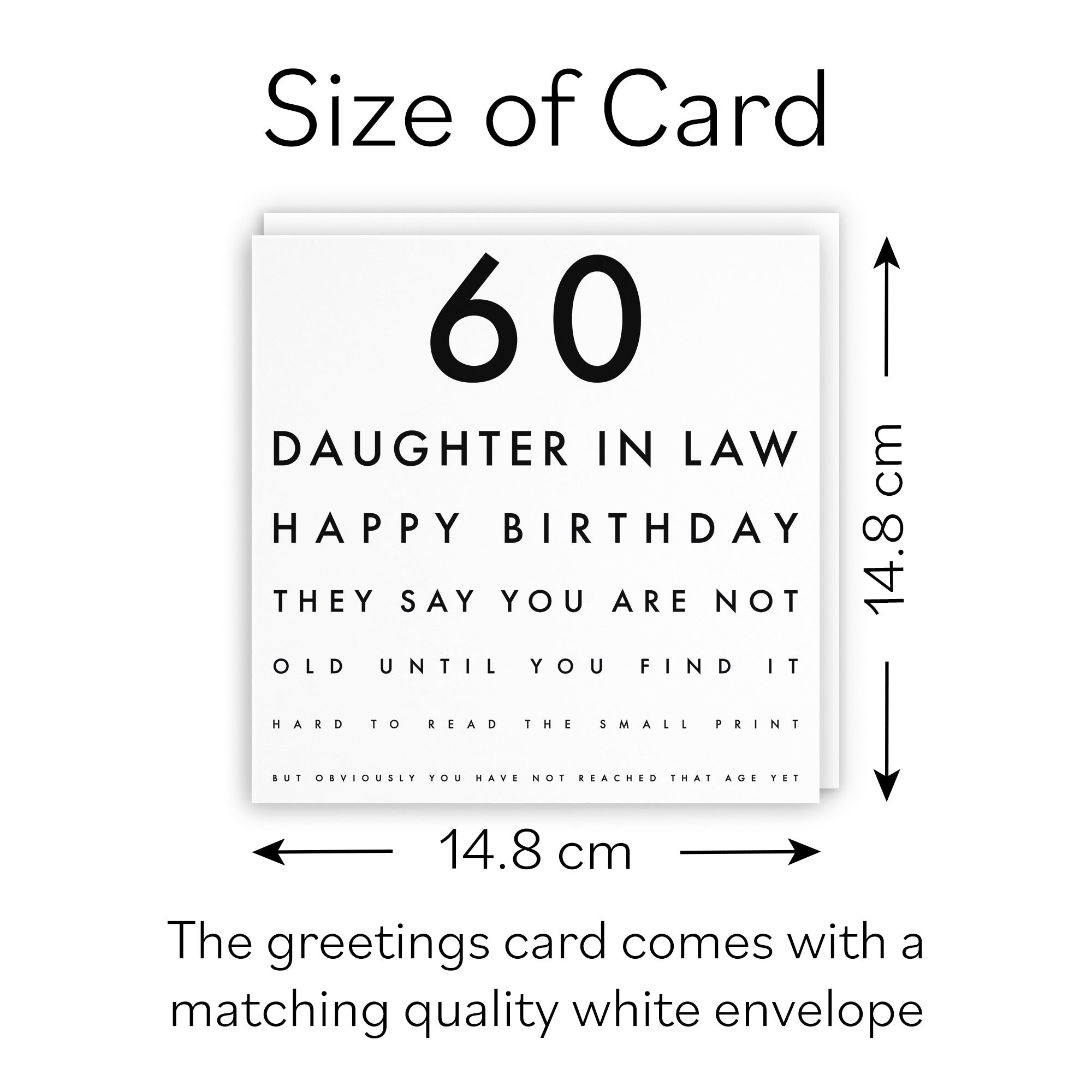 60th Daughter In Law Eye Sight Joke Birthday Card Letters - Default Title (B0947BSD3D)