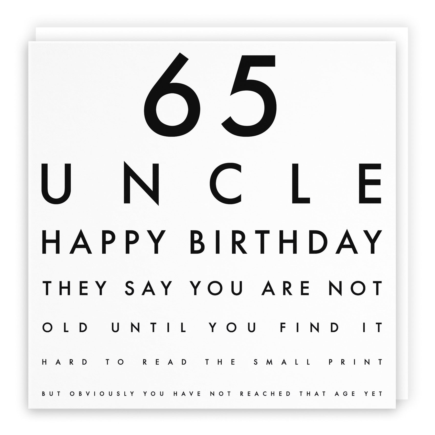 65th Uncle Eye Sight Joke Birthday Card Letters - Default Title (B0947BX14B)