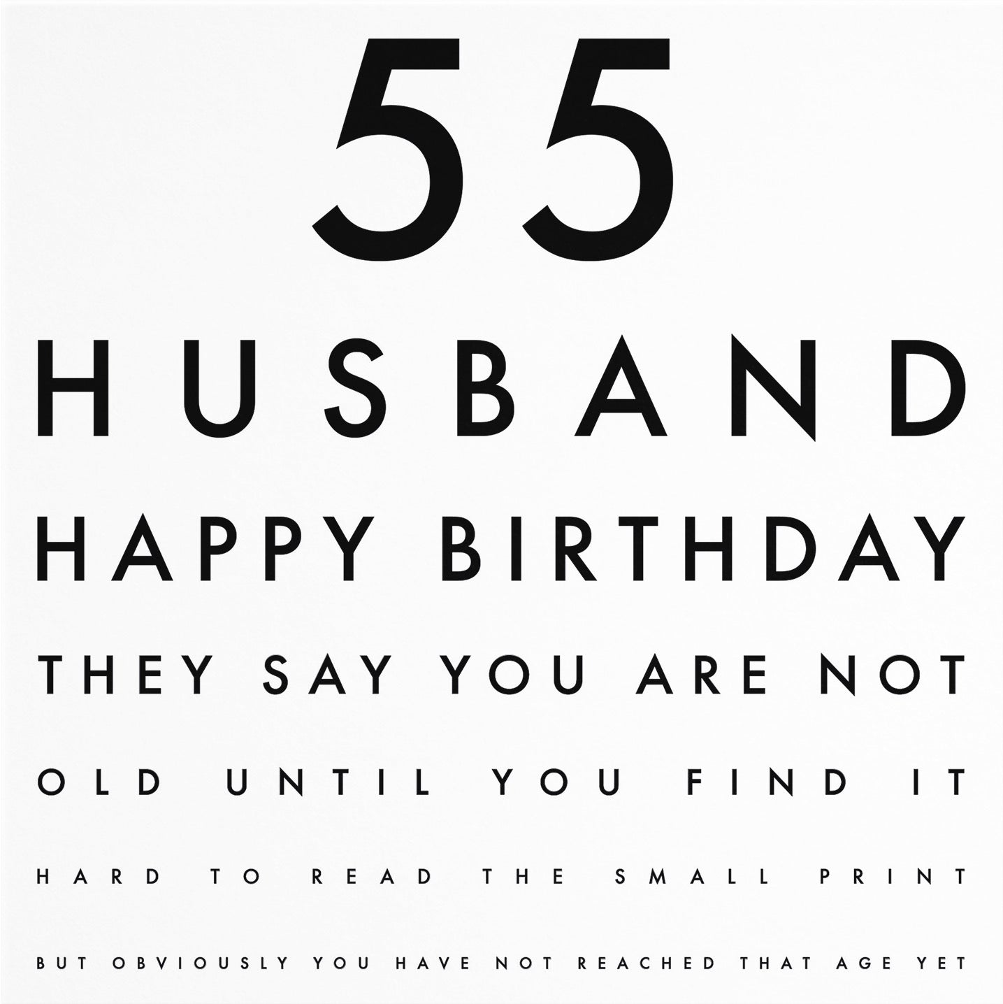 55th Husband Eye Sight Joke Birthday Card Letters - Default Title (B0947BX6QD)