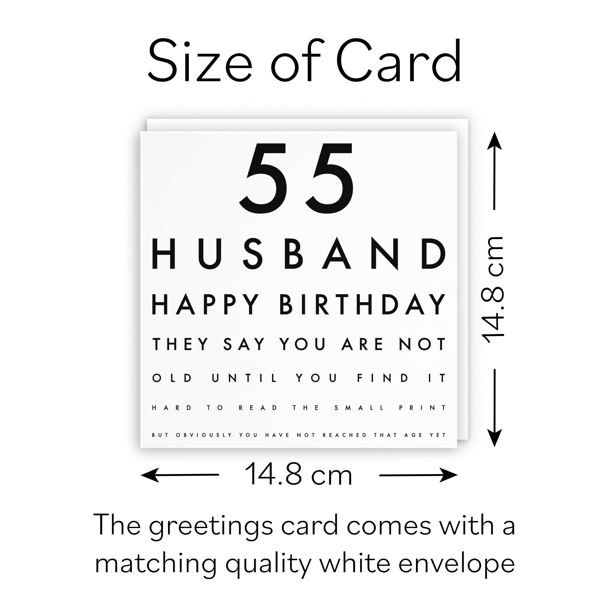 55th Husband Eye Sight Joke Birthday Card Letters - Default Title (B0947BX6QD)