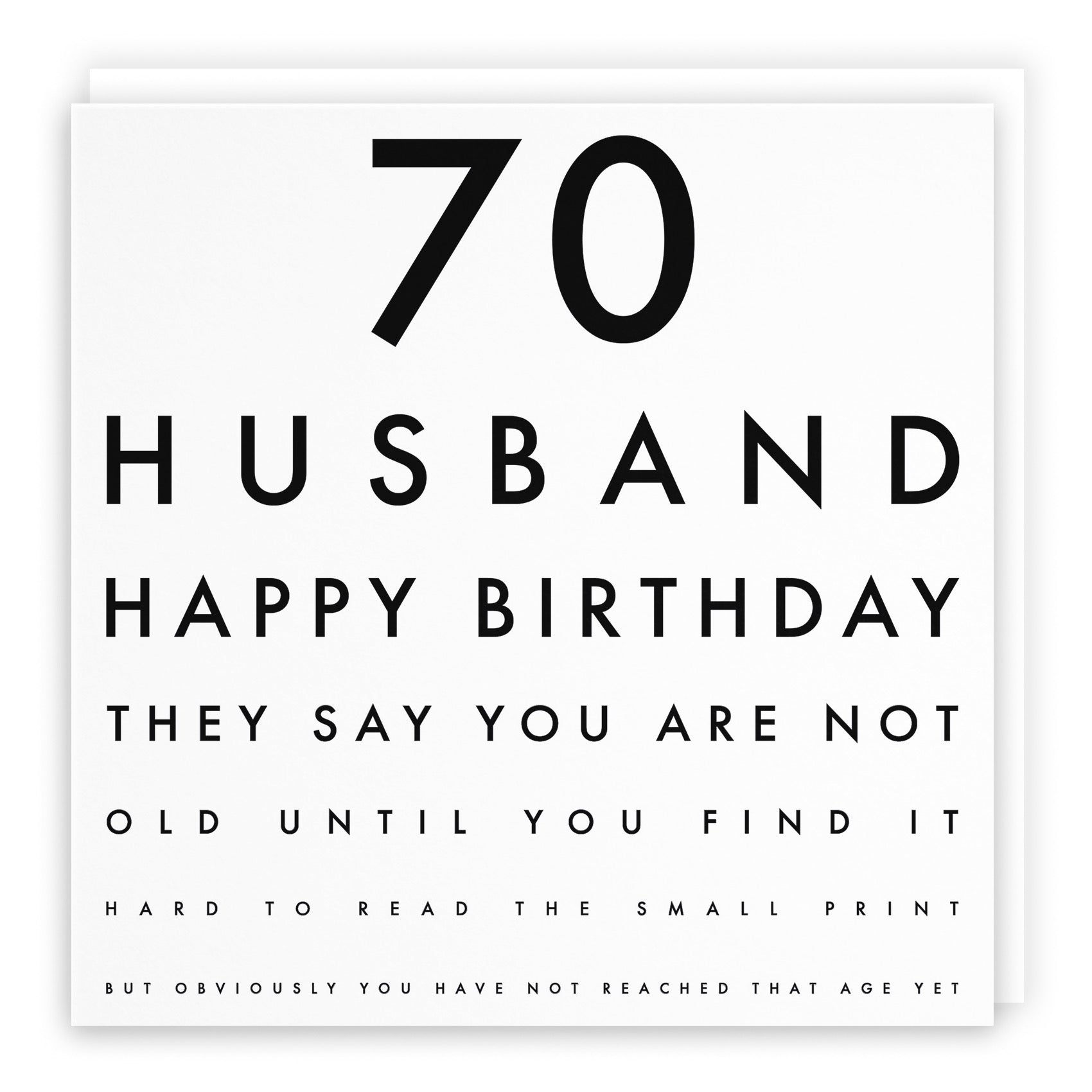 70th Husband Eye Sight Joke Birthday Card Letters - Default Title (B0947BY2B7)