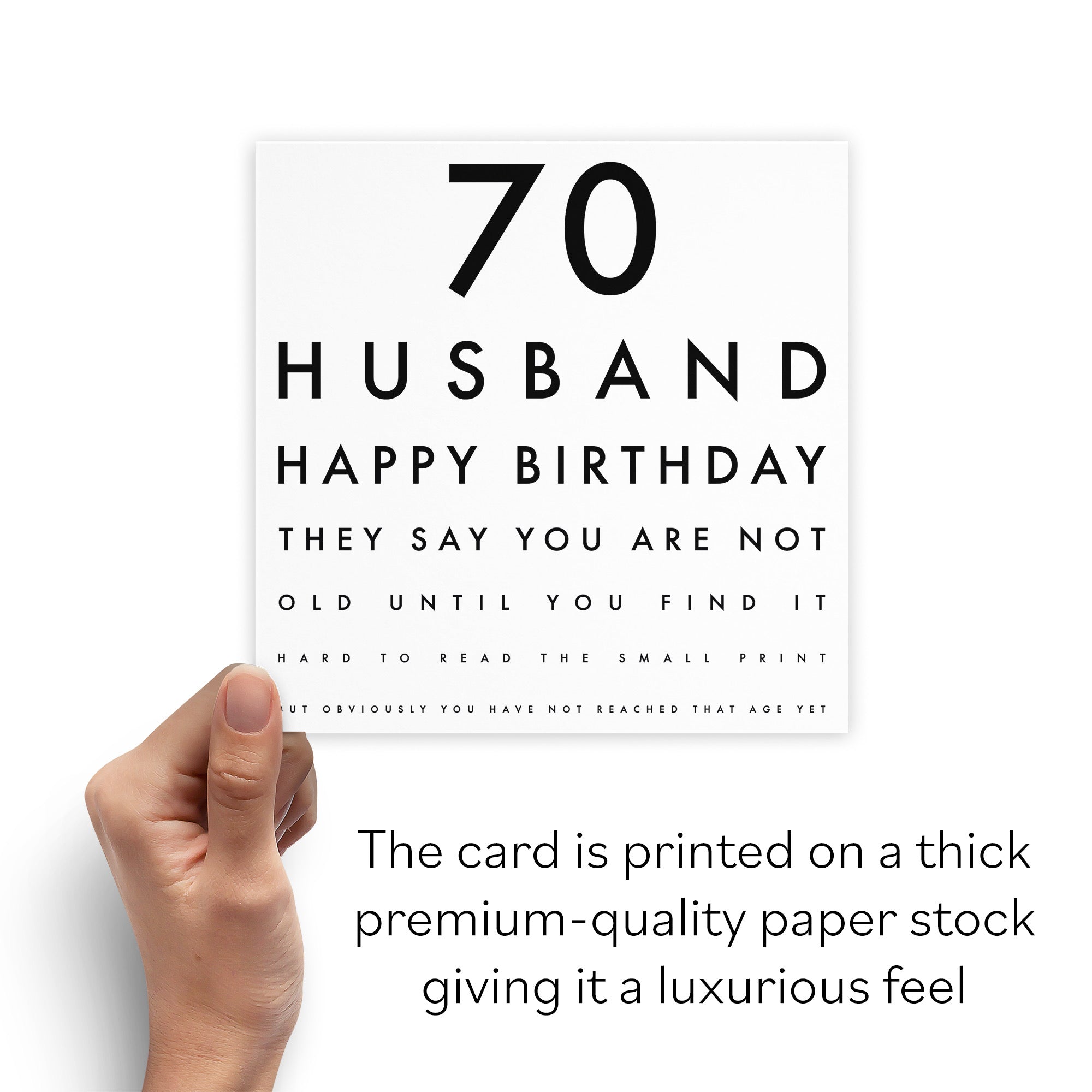 70th Husband Eye Sight Joke Birthday Card Letters - Default Title (B0947BY2B7)