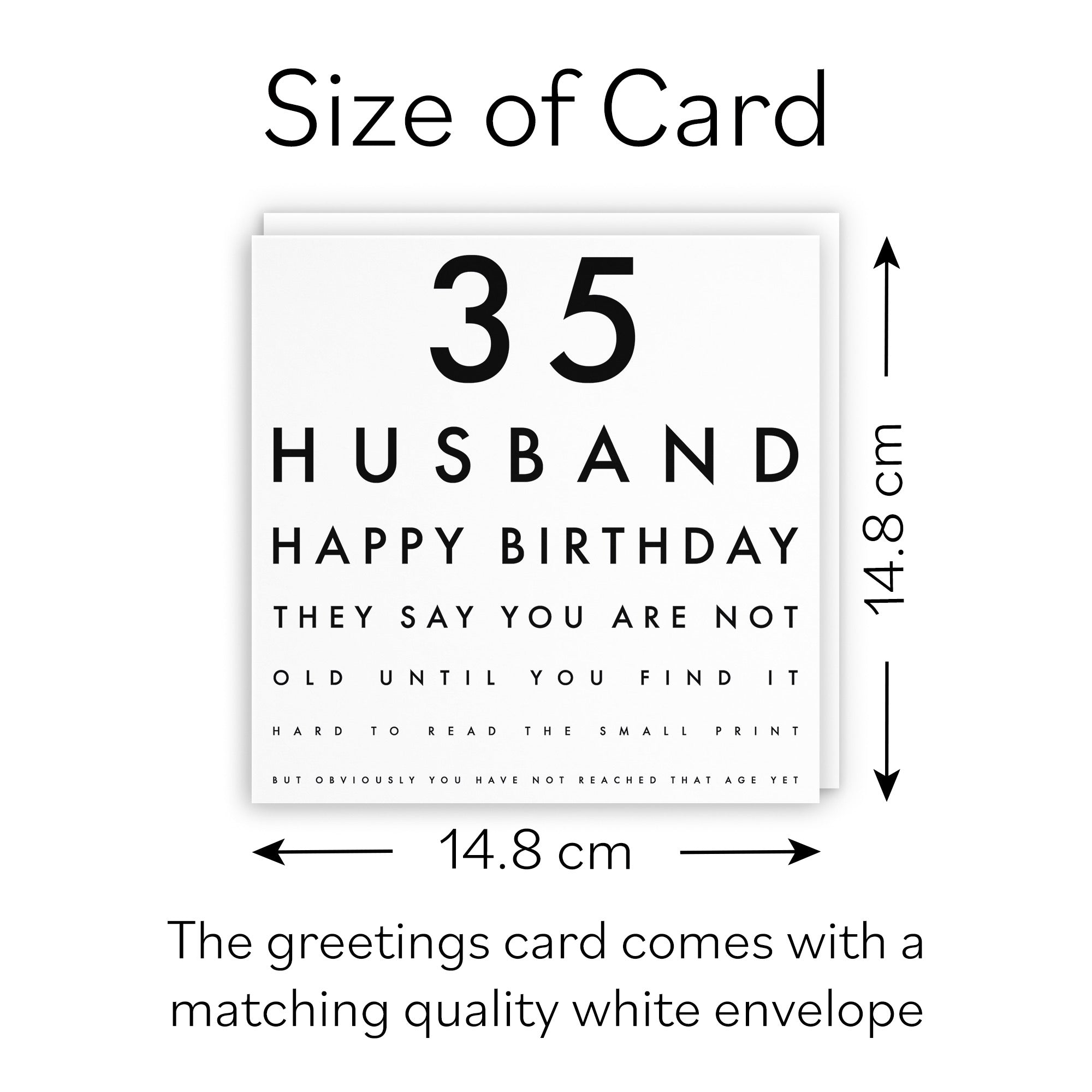 35th Husband Eye Sight Joke Birthday Card Letters - Default Title (B0947BZ1HN)