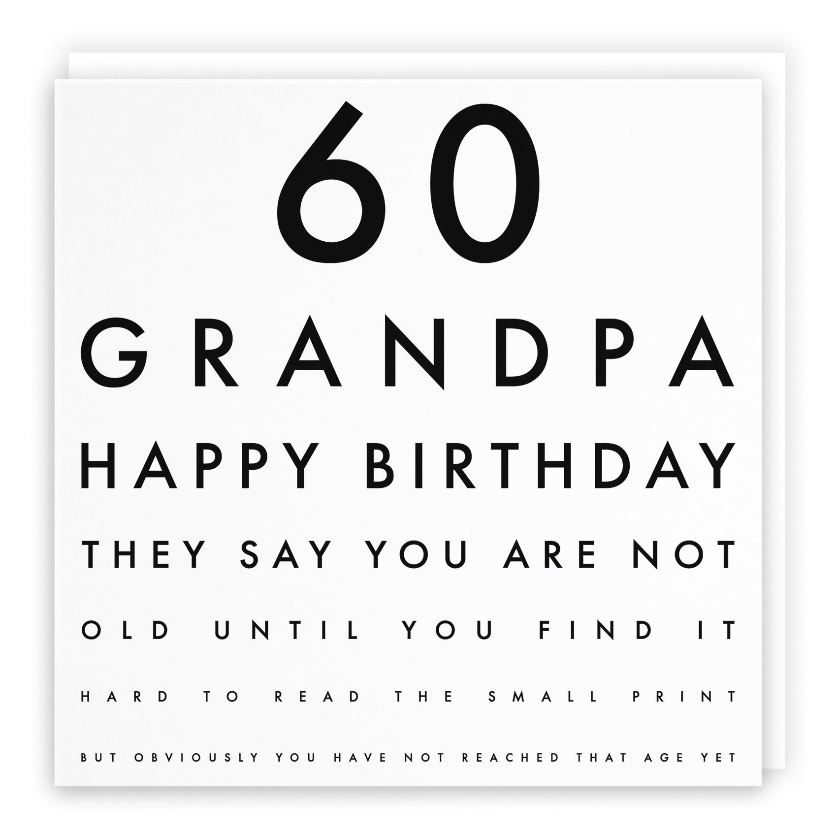 60th Grandpa Eye Sight Joke Birthday Card Letters - Default Title (B0947BZHNY)