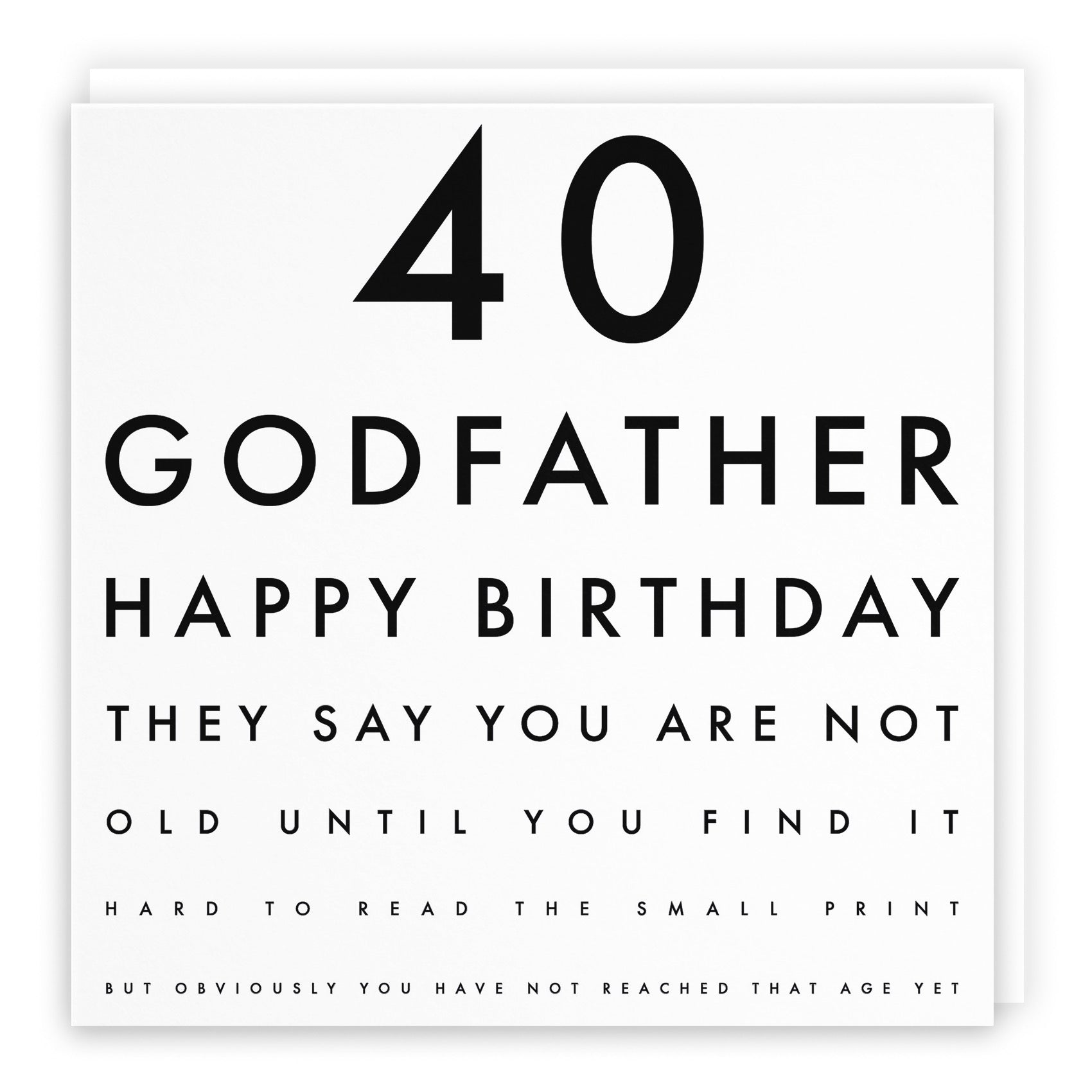 40th Godfather Eye Sight Joke Birthday Card Letters - Default Title (B0947C4TXS)