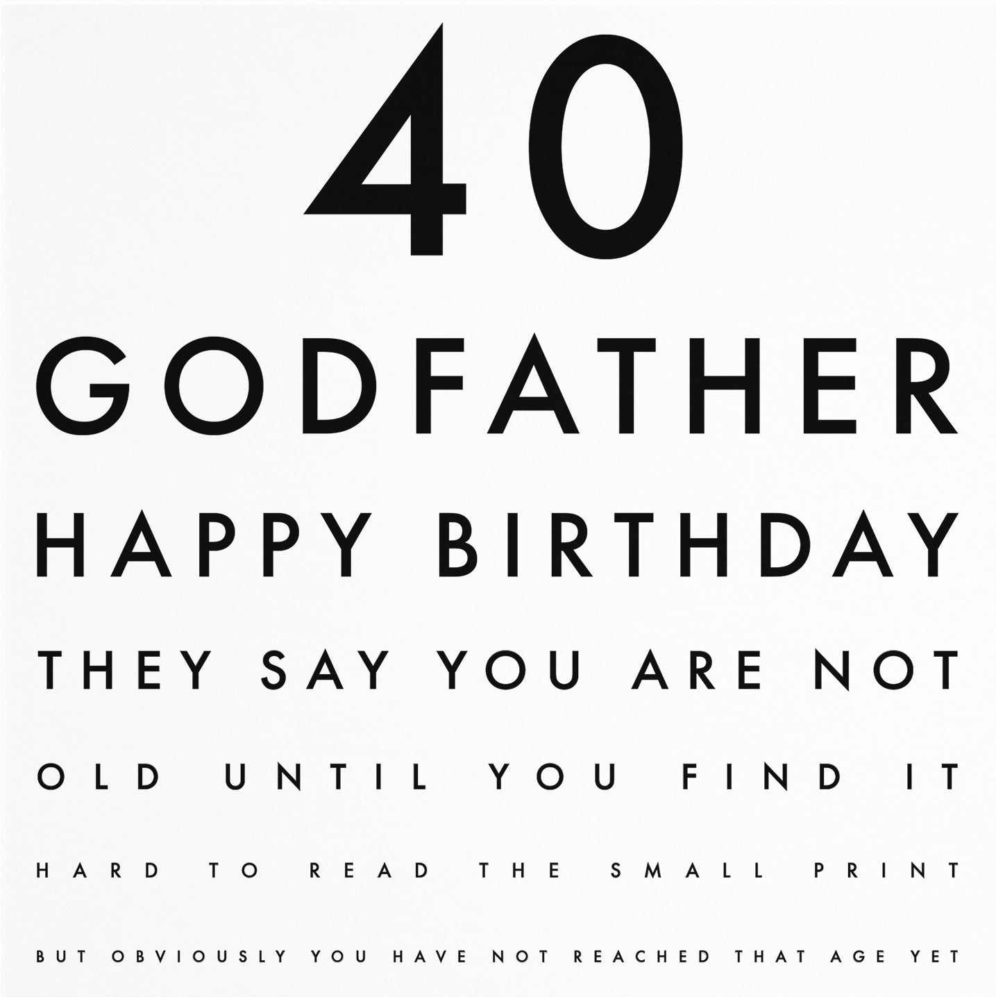 40th Godfather Eye Sight Joke Birthday Card Letters - Default Title (B0947C4TXS)