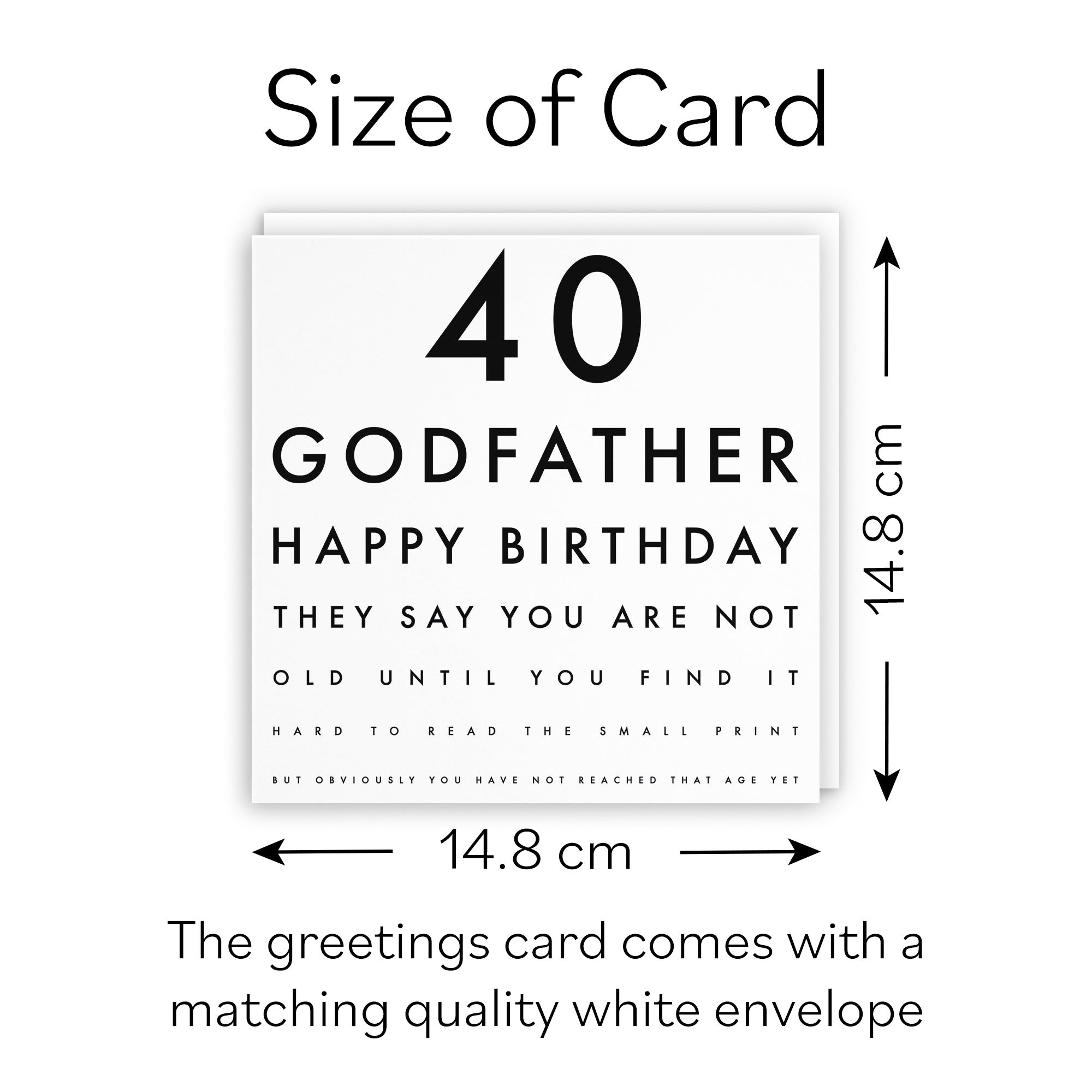 40th Godfather Eye Sight Joke Birthday Card Letters - Default Title (B0947C4TXS)