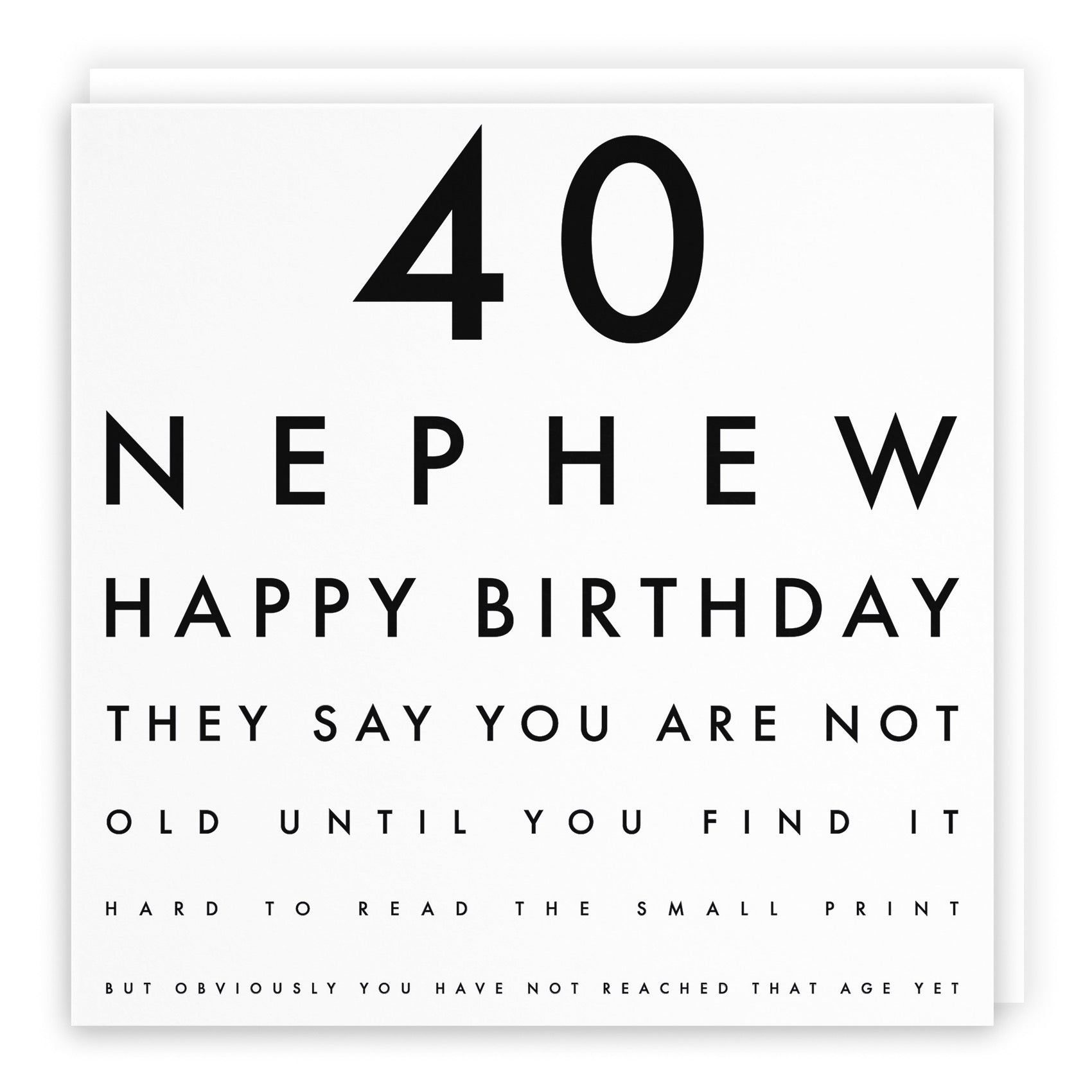 40th Nephew Eye Sight Joke Birthday Card Letters - Default Title (B0947C63PF)