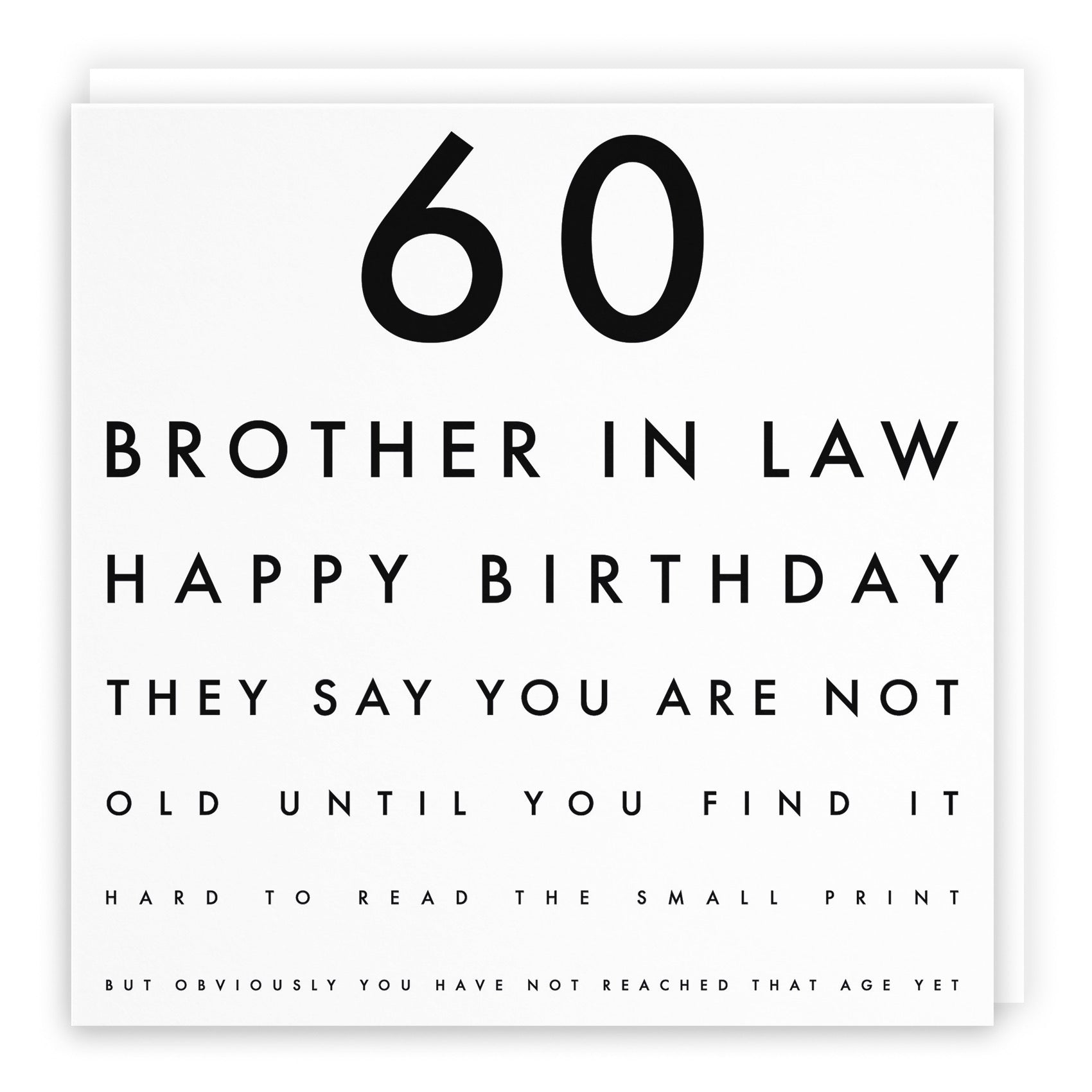 60th Brother In Law Eye Sight Joke Birthday Card Letters - Default Title (B0947CH98X)