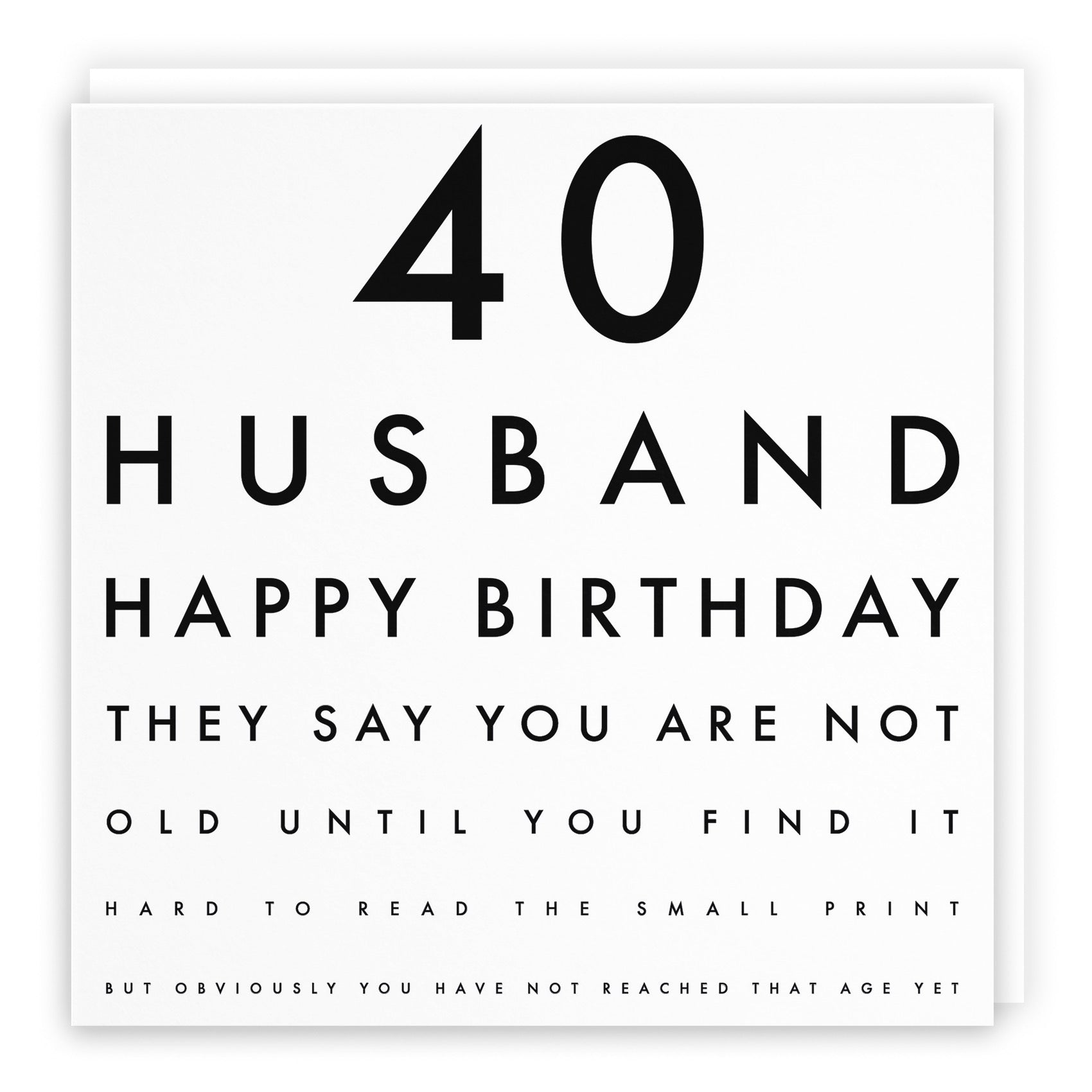 40th Husband Eye Sight Joke Birthday Card Letters - Default Title (B0947CLG1R)