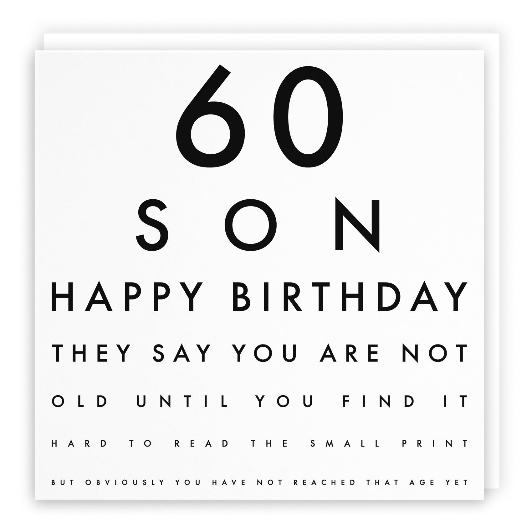 60th Son Eye Sight Joke Birthday Card Letters - Default Title (B0947CLH2F)