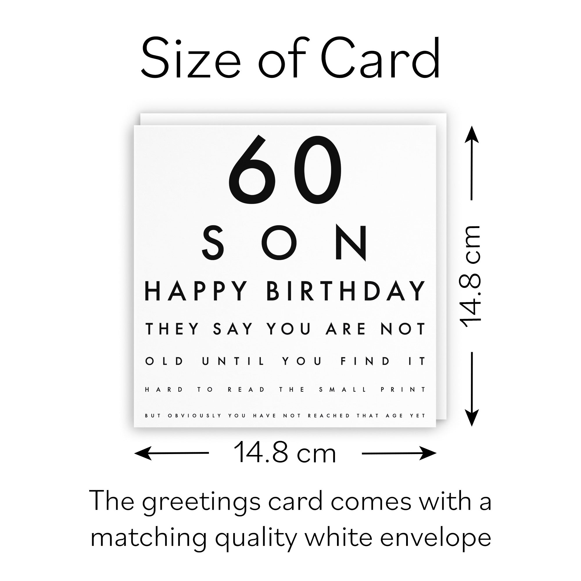 60th Son Eye Sight Joke Birthday Card Letters - Default Title (B0947CLH2F)