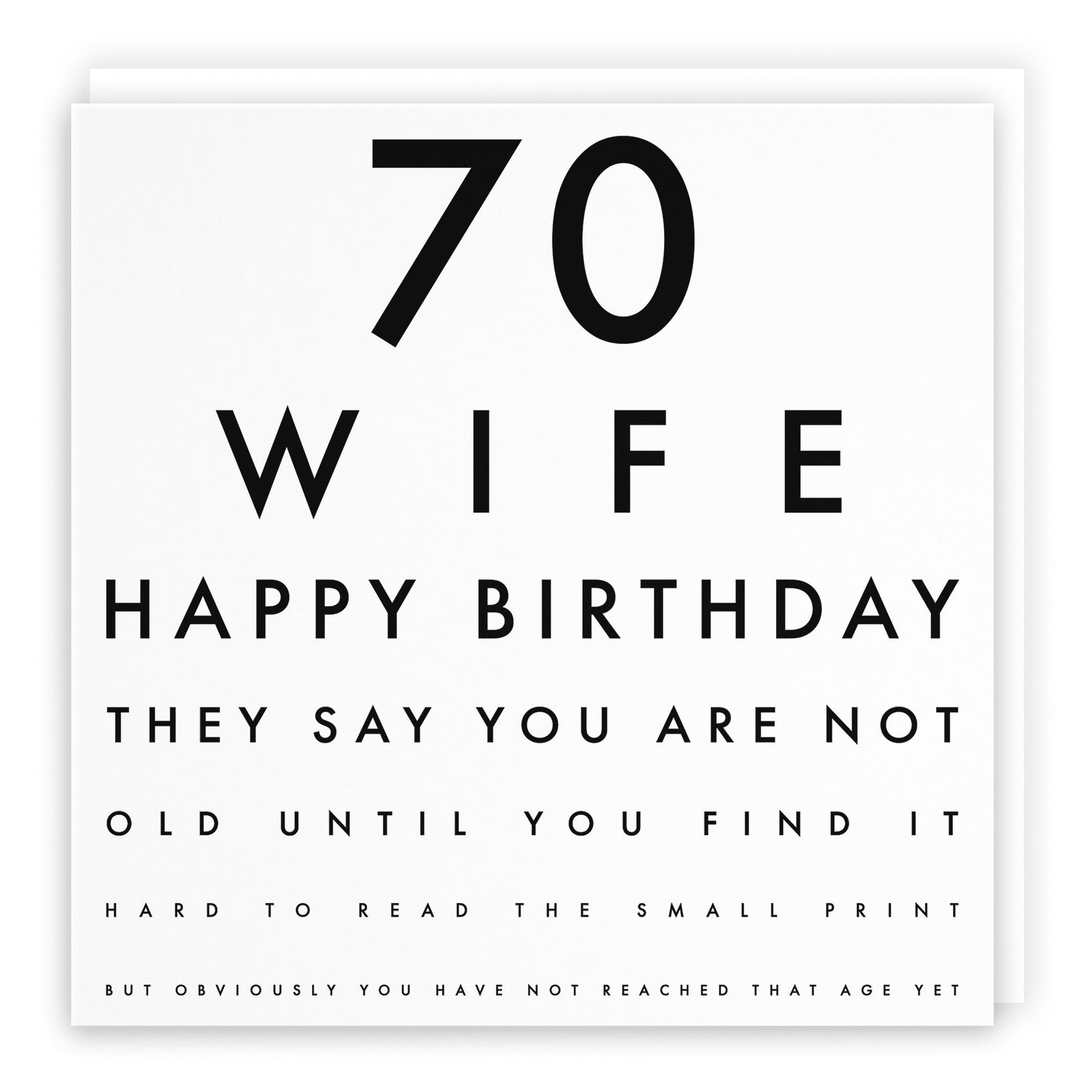 70th Wife Eye Sight Joke Birthday Card Letters - Default Title (B0947CMS35)