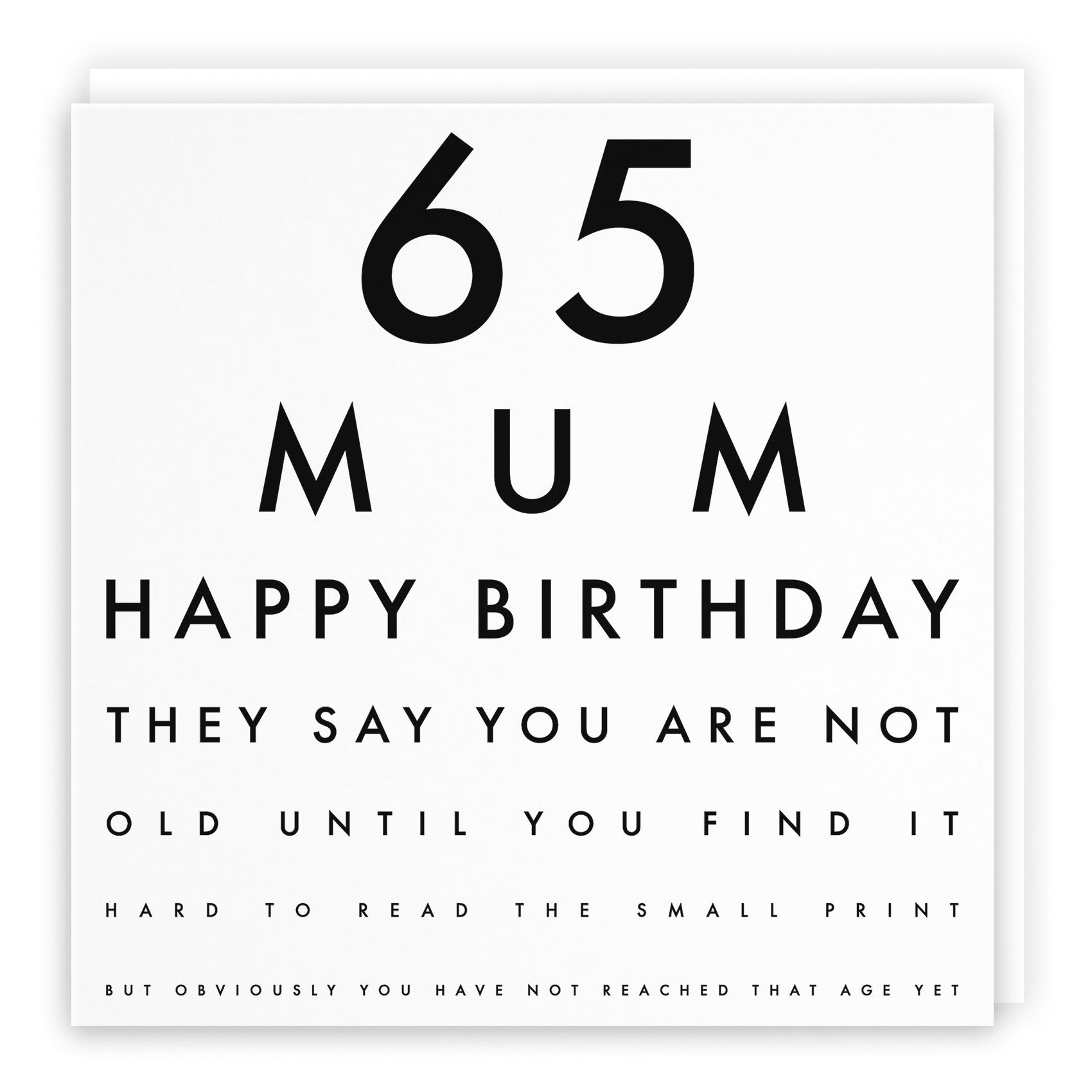 65th Mum Eye Sight Joke Birthday Card Letters - Default Title (B0947CQ1W5)