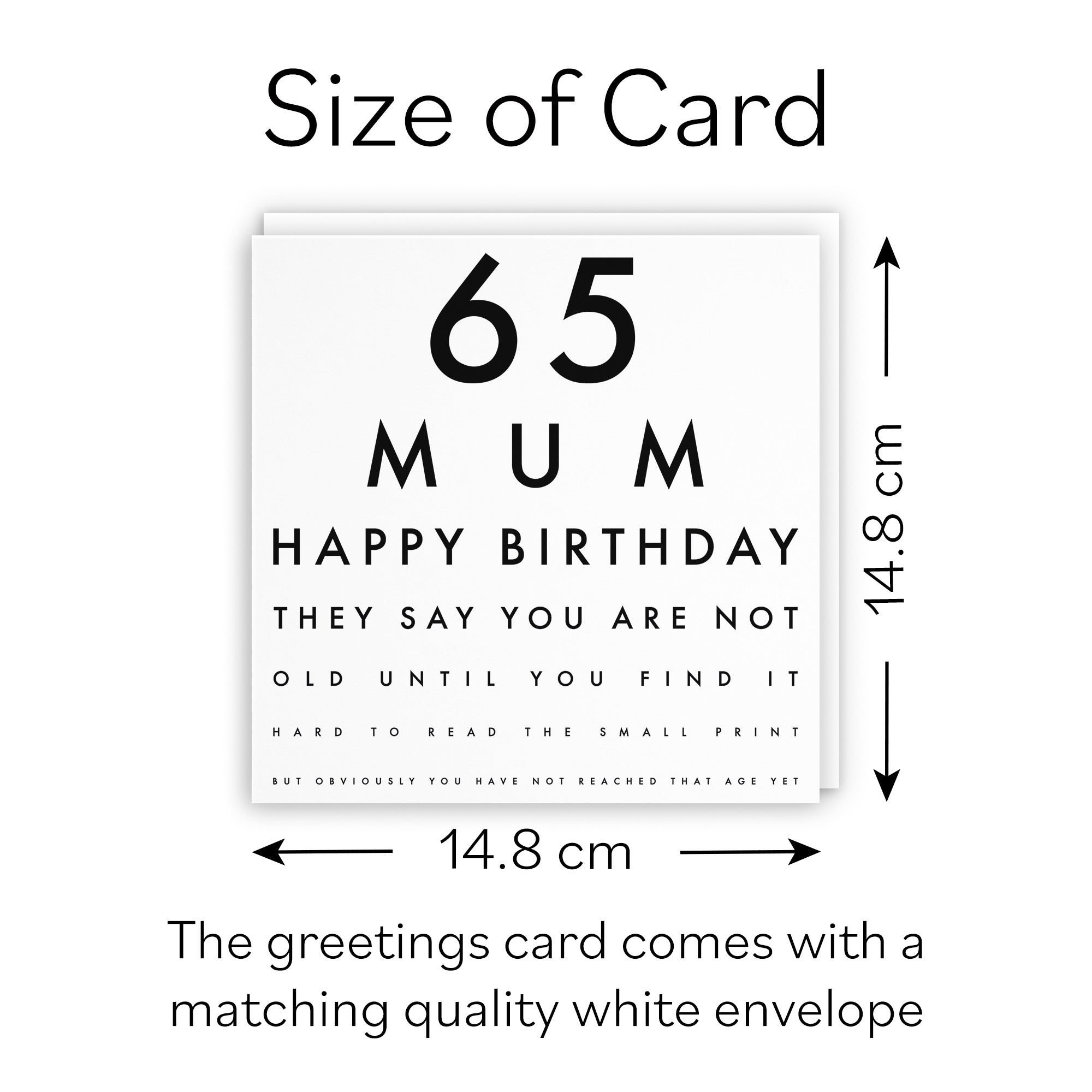 65th Mum Eye Sight Joke Birthday Card Letters - Default Title (B0947CQ1W5)