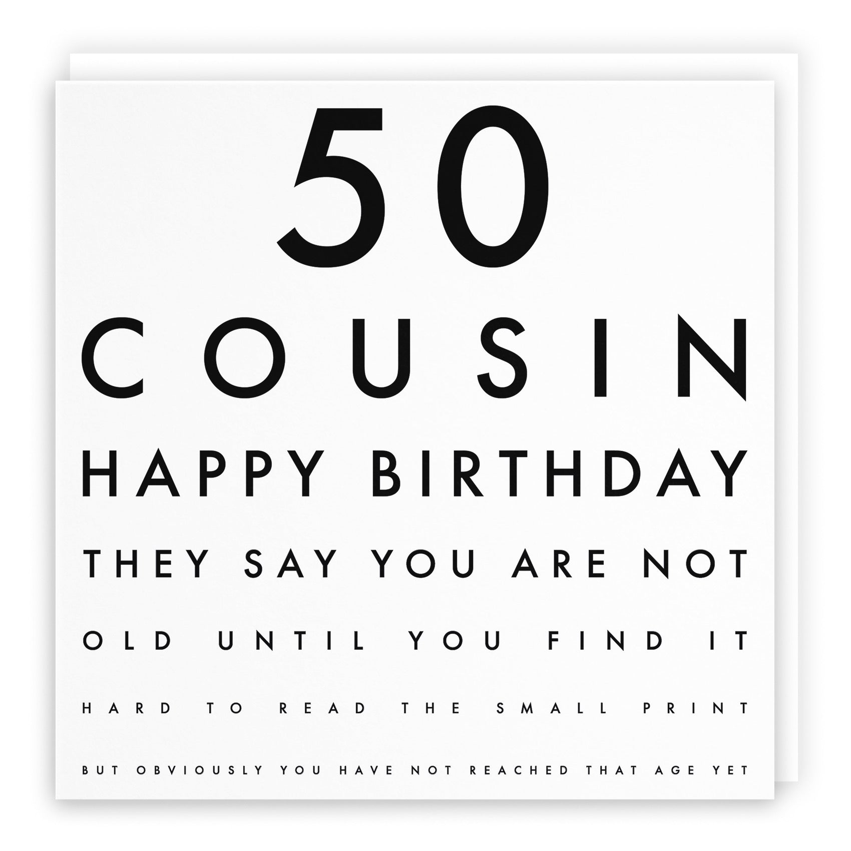 50th Cousin Eye Sight Joke Birthday Card Letters - Default Title (B0947CSH7V)