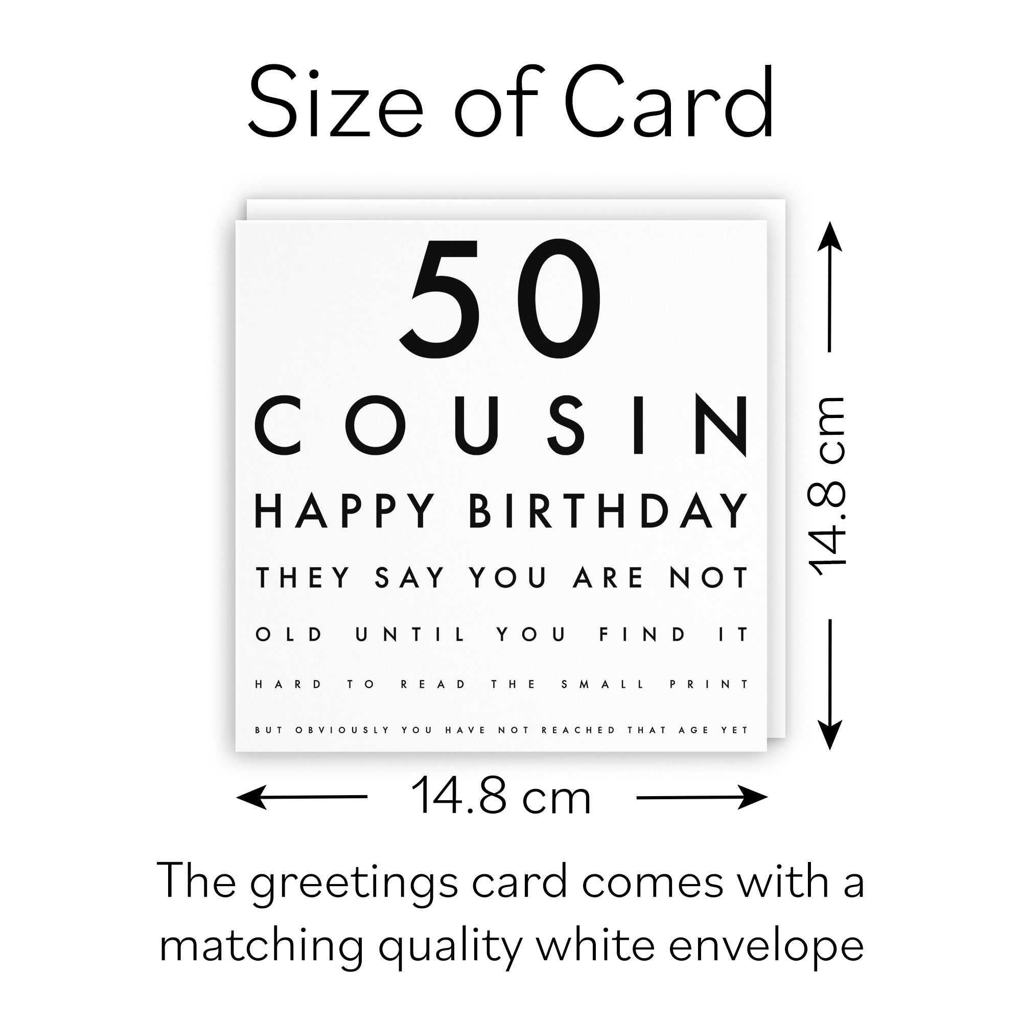 50th Cousin Eye Sight Joke Birthday Card Letters - Default Title (B0947CSH7V)