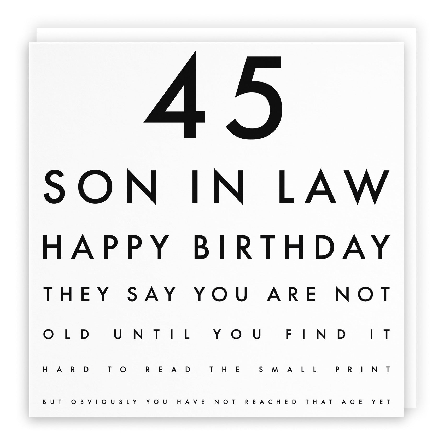 45th Son In Law Eye Sight Joke Birthday Card Letters - Default Title (B0947CZ2CQ)